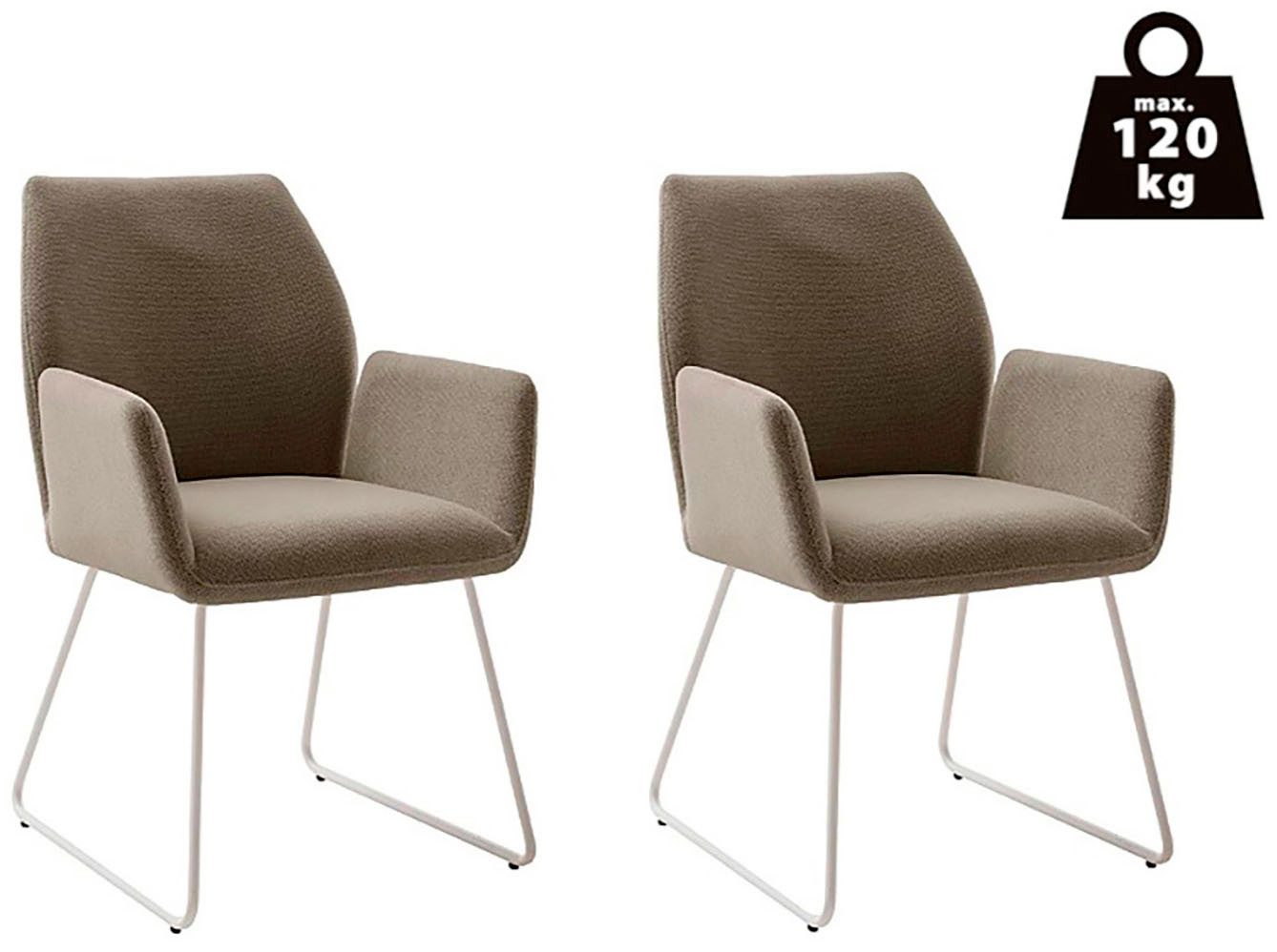 MCA furniture 4-Fußstuhl BEVERLY (Set, 2 St), Esszimmerstuhl,Chenilleoptik,360°drehbar,Sitzhöhe 49cm,belastbar 120kg