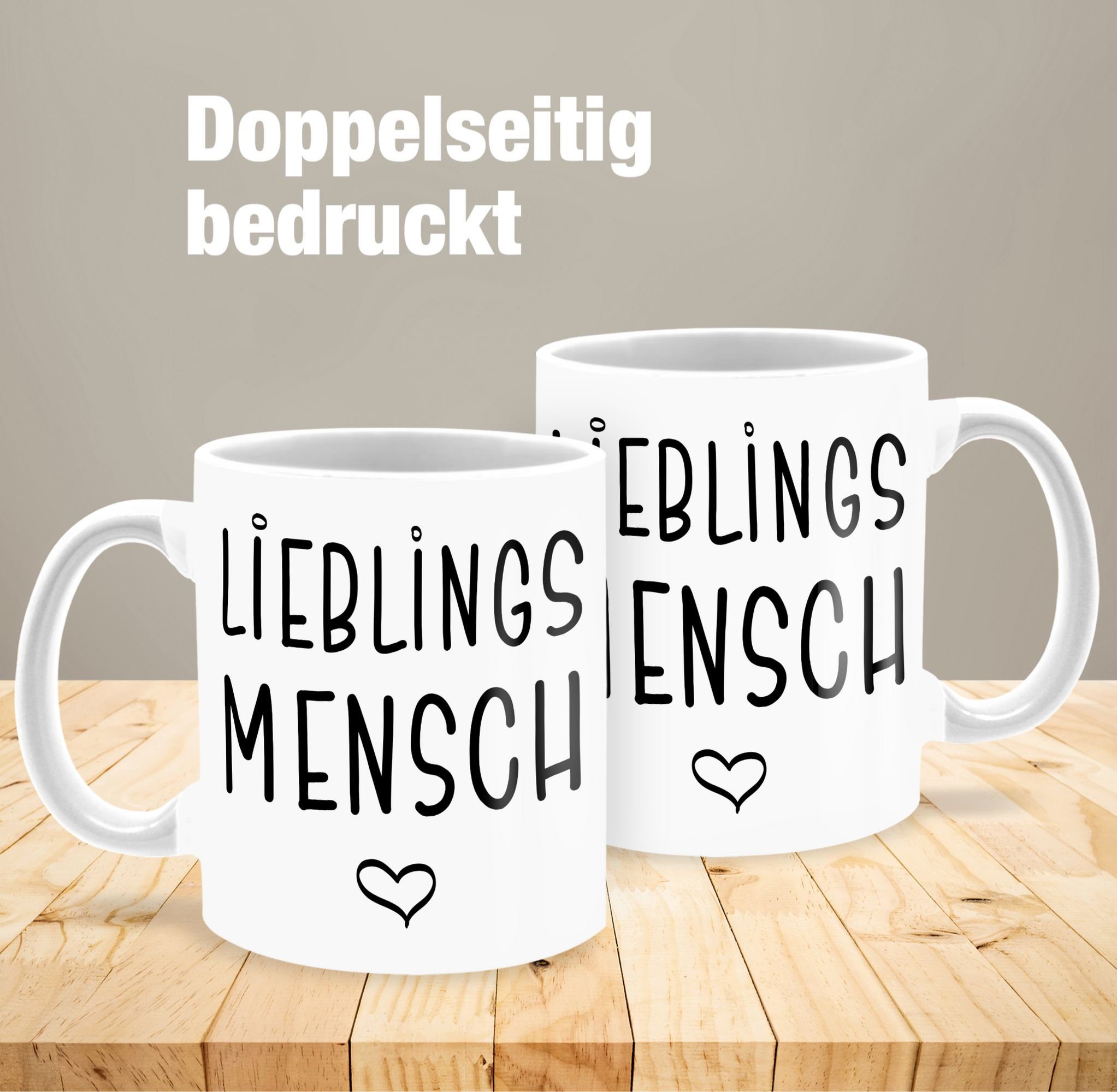 Shirtracer Keramik, Weiß Tasse Lieblingsmensch, 1 Pärchen