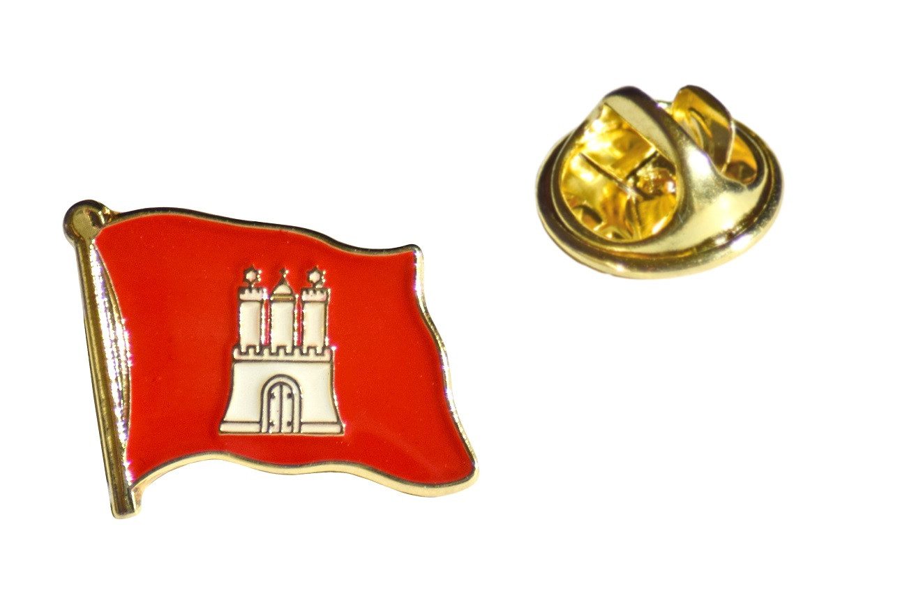 MADSea Schiebermütze Elbsegler schwarz Pin Hamburg Flagge maritime Kapitänsmütze mit Krone, Zierband, Kordel und Pin