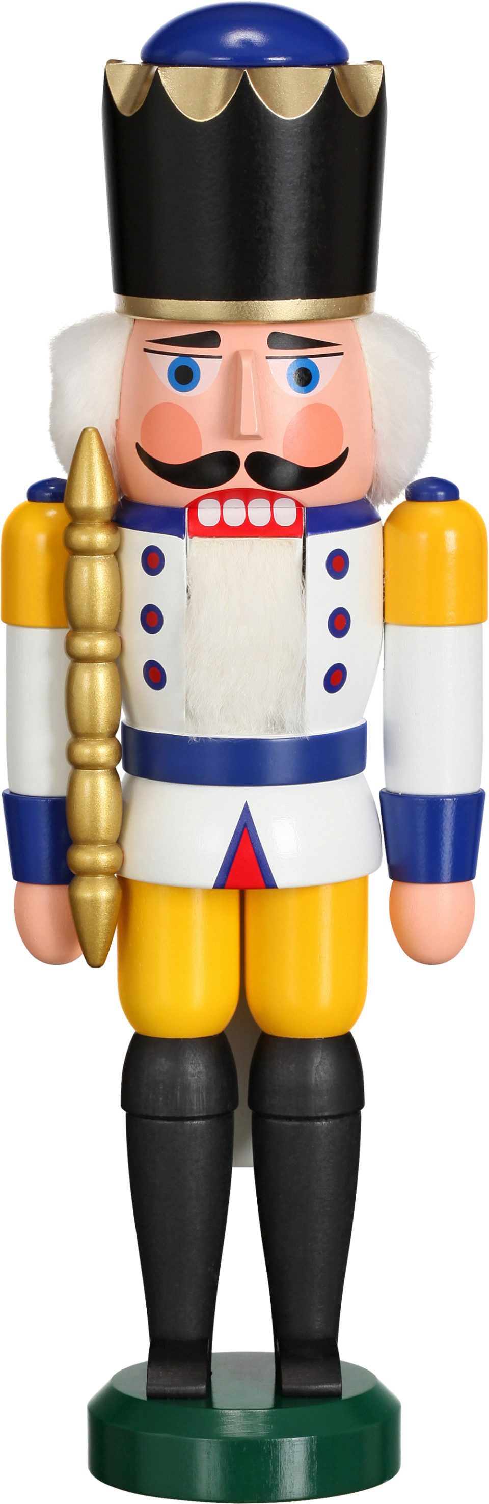 Seiffener Volkskunst Nussknacker Nussknacker König weiß, Handarbeit aus dem Erzgebirge