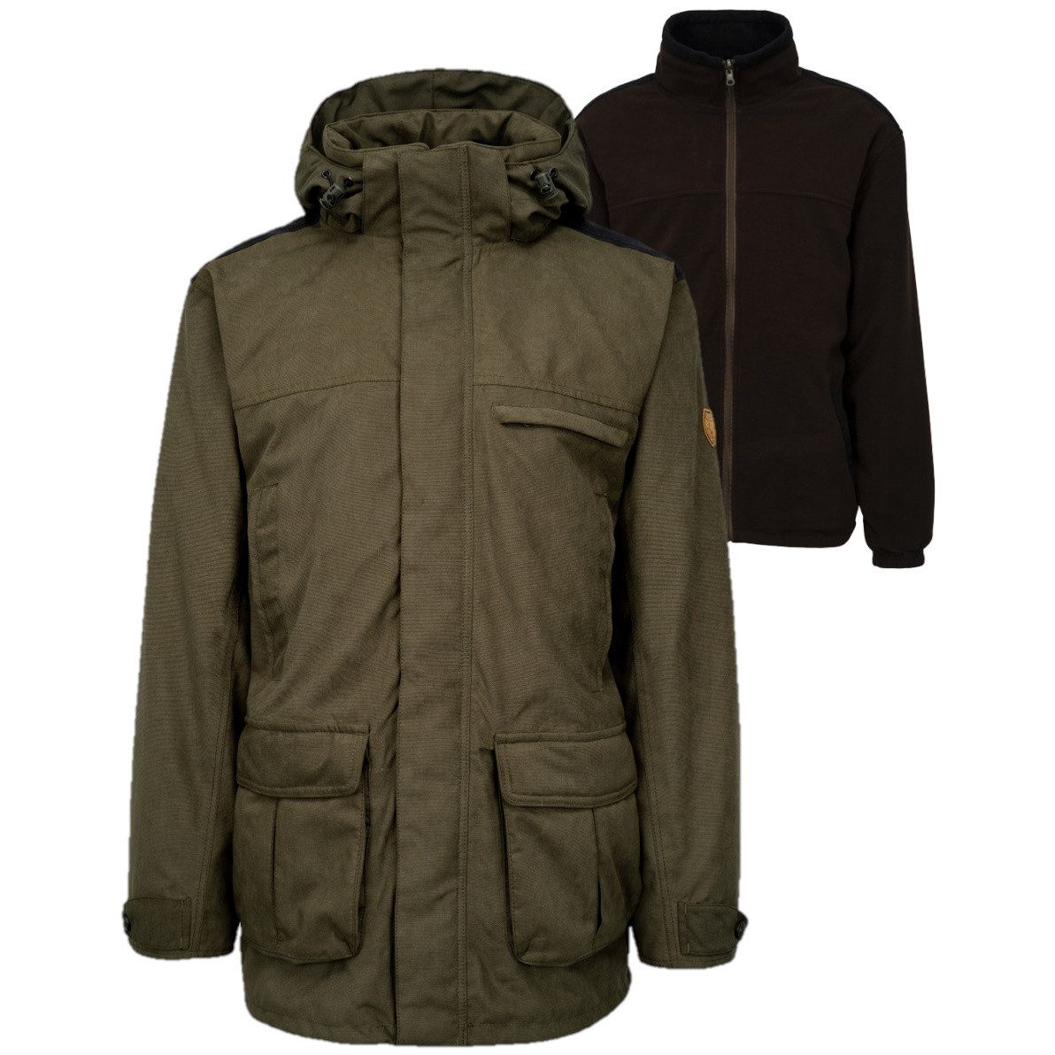 Hubertus® Hunting Winterjacke Ansitzjacke "3 in 1" Innenjacke Jagdjacke Thermojacke von Oefele Jagd mit abnehmbarer Kapuze