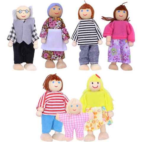 Houhence Puppenhaus Puppenhaus Puppen, Holzpuppe Spielzeug Familie Puppen Spielzeug, 7pcs