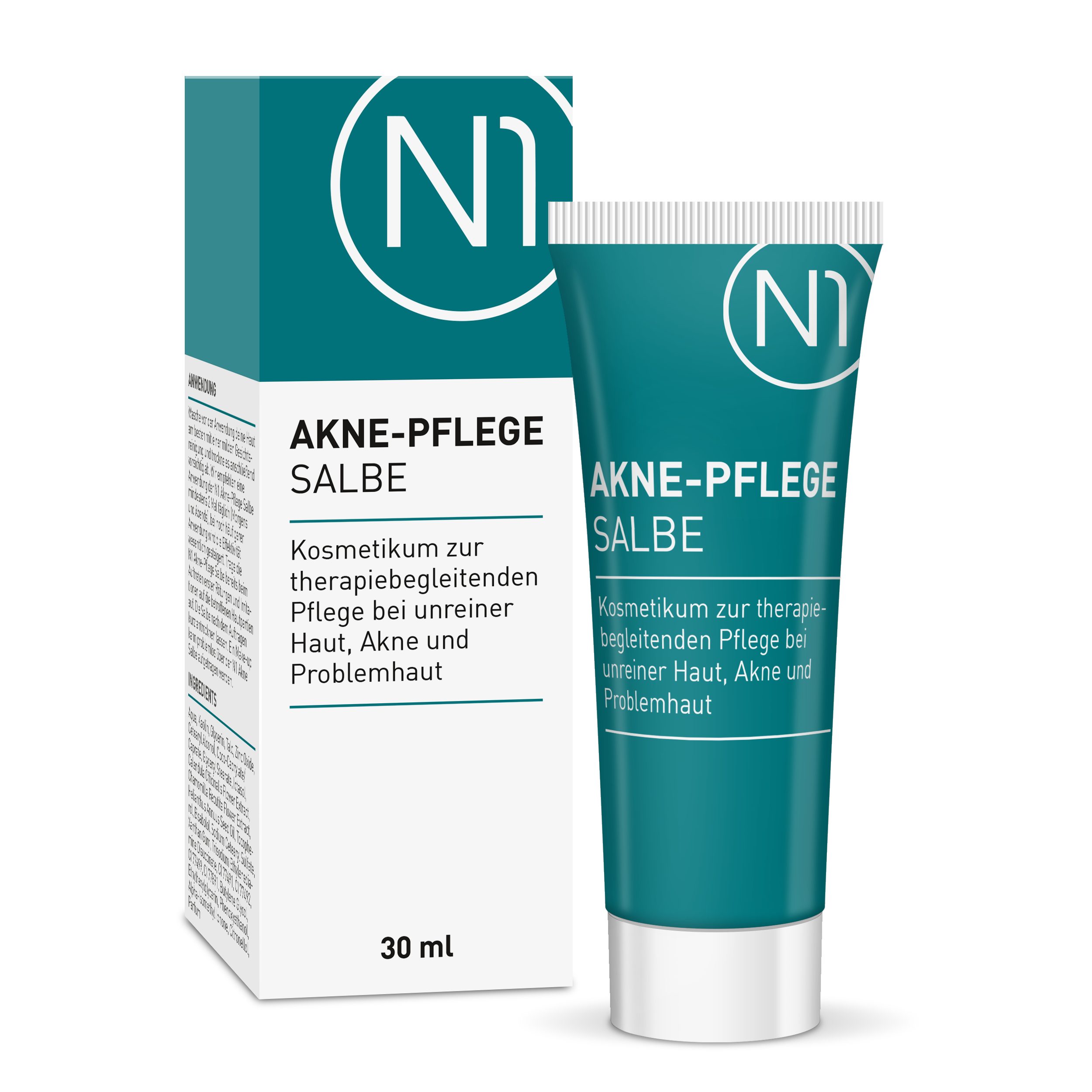 N1 Healthcare Getönte Gesichtscreme N1 Akne Pflege Salbe, 30ml, patentierte Rezeptur, getönt