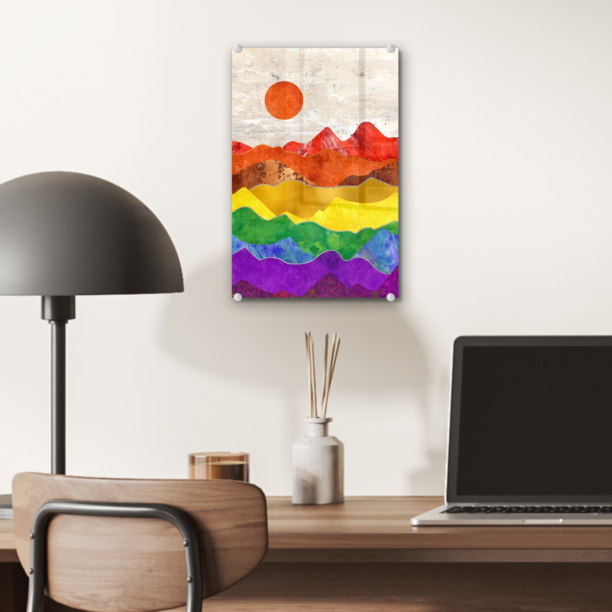 Stolz Bilder auf - Glasbilder Glas (1 St), - - Wanddekoration Regenbogen Glas Schwul, Foto Wandbild auf - Acrylglasbild - MuchoWow