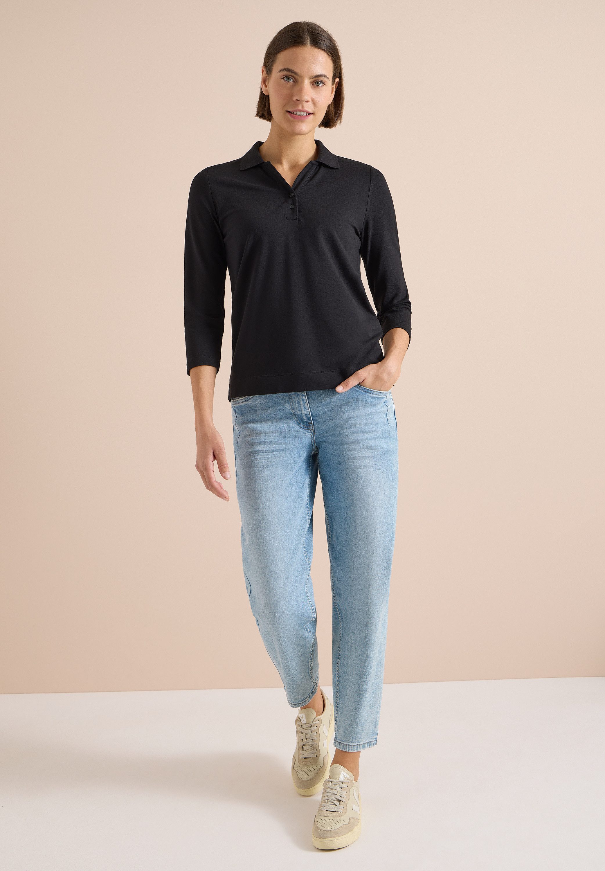 CECIL Poloshirt mit 3/4 Ärmeln