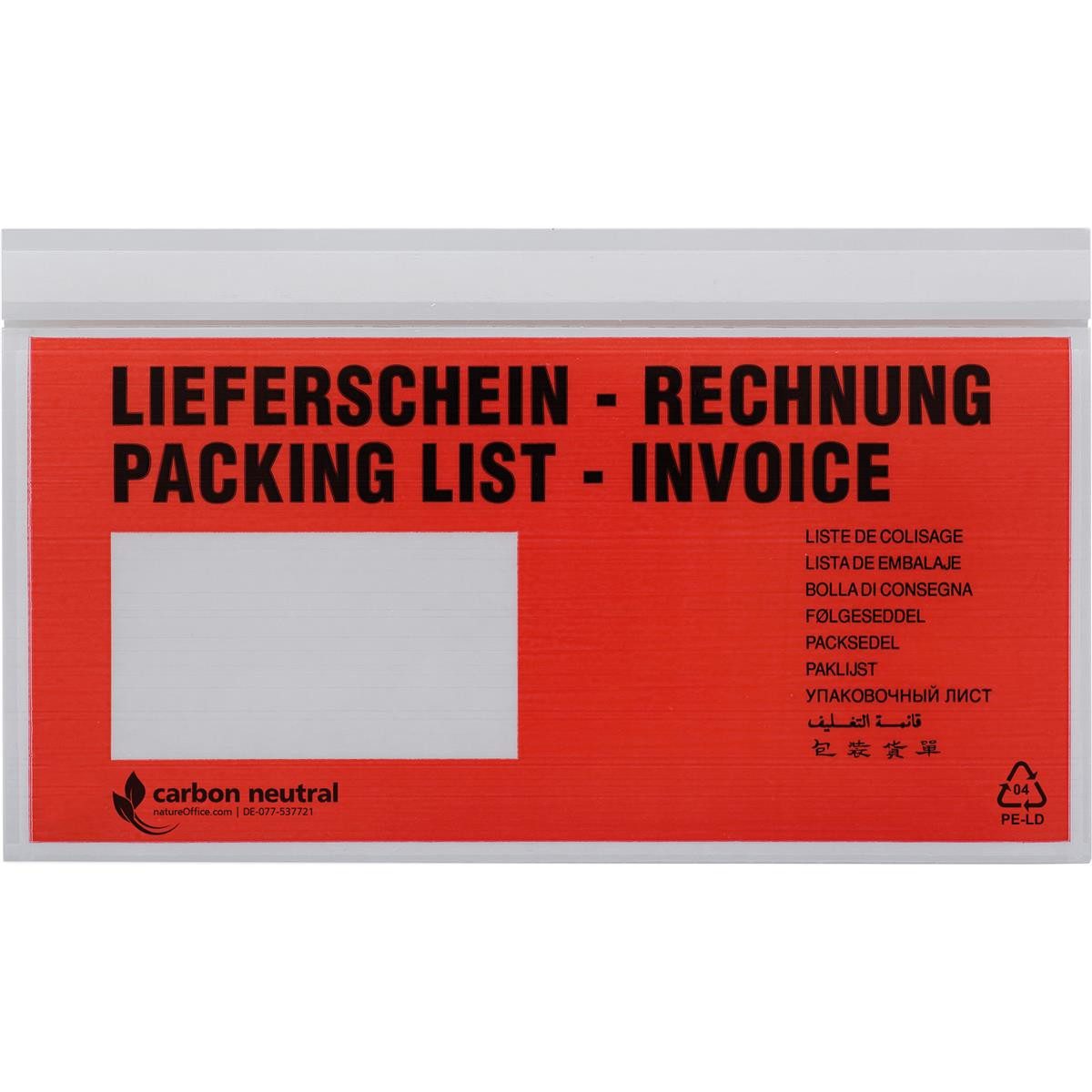 Dokumententasche UNIPACK Dokumententasche V722182 DL 70my rt/sw 500 St./Pack.