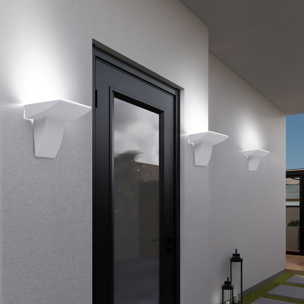 etc-shop Außen-Wandleuchte, LED-Leuchtmittel Außenleuchte Wandlampe Kellerleuchte Hauswand verbaut, Außenlampe Warmweiß, fest Wandleuchte