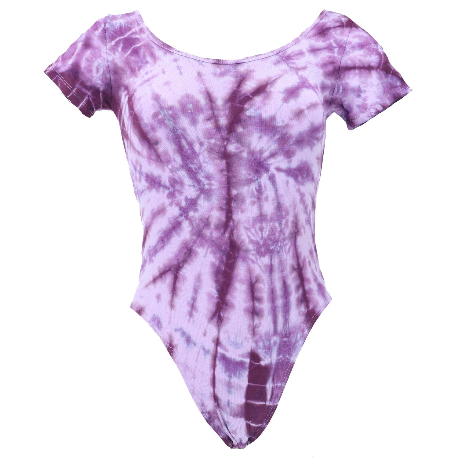Guru-Shop T-Shirt Batik Boddy, Unikat Top - lila Festival, Ethno Style, Hippie, alternative Bekleidung