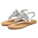 LASCANA Sandalette, Sommerschuh, offener Schuh, Zehentrenner Sandale, Pantolette in Glitzer-Optik und softer Lederinnensohle
