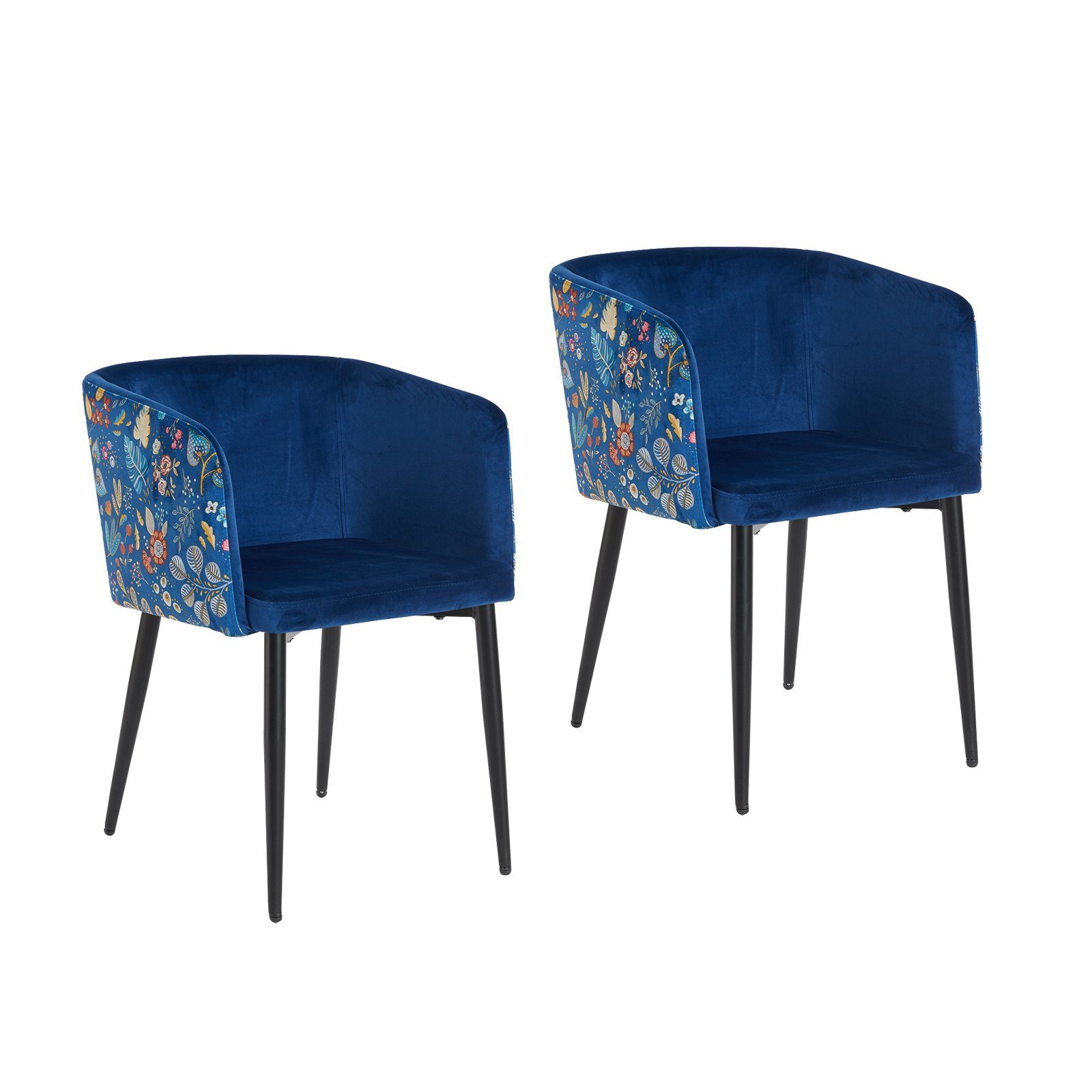 HTI-Living Polsterstuhl Esszimmerstuhl Destin Blue Fantasy 2er-Set (Set, 2 günstig online kaufen