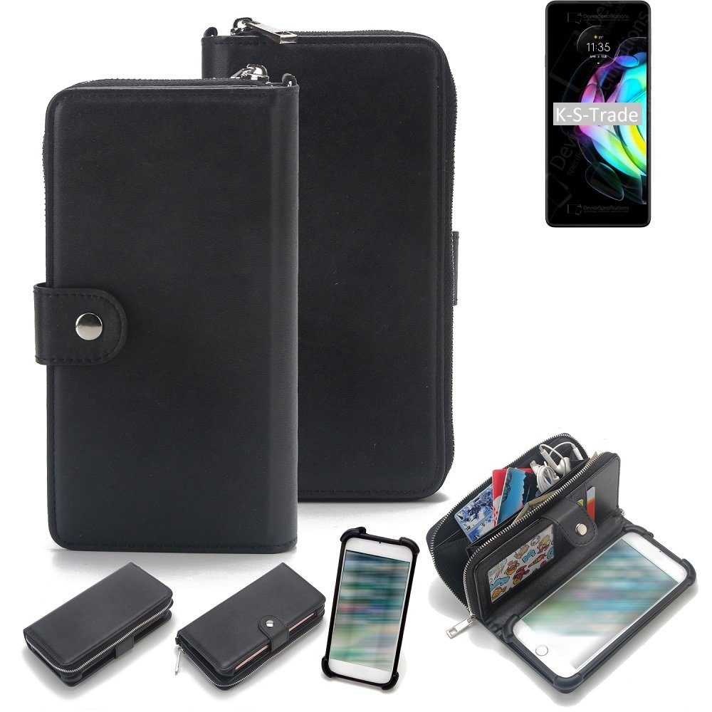 K-S-Trade Handyhülle für Motorola Edge 20, 2in1 Handyhülle Schutzhülle & Portemonnee Cover Handy Hülle