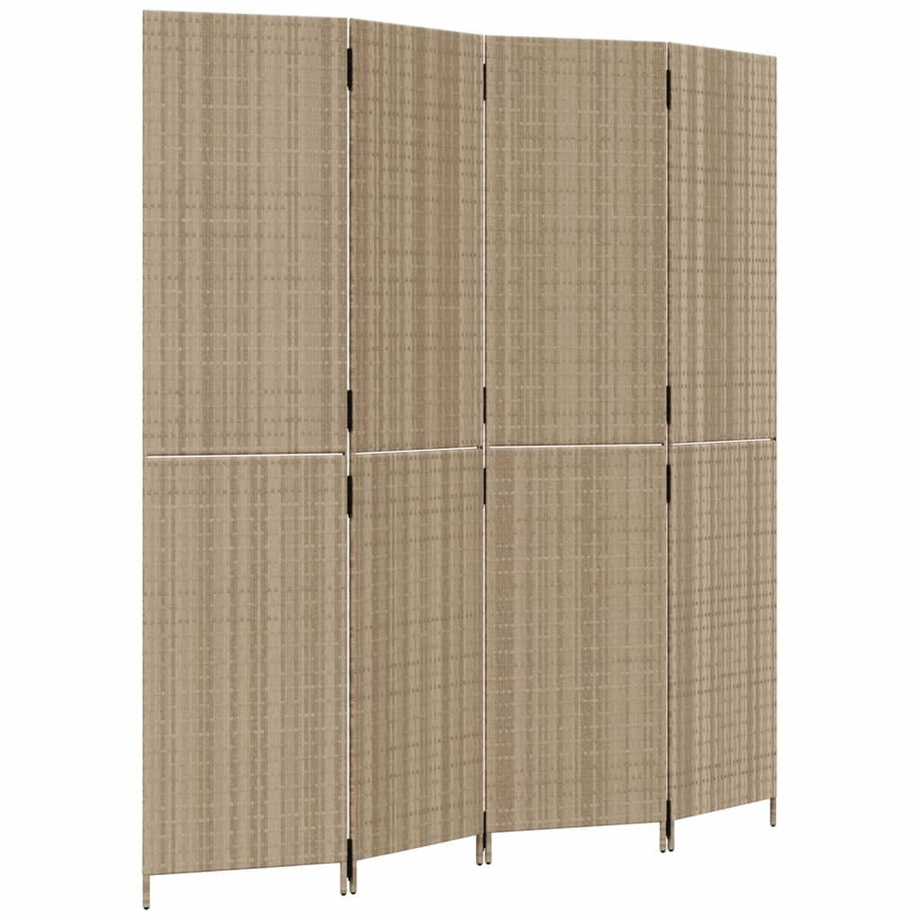 vidaXL Raumteiler Paravent 4-tlg. Beige Poly günstig online kaufen