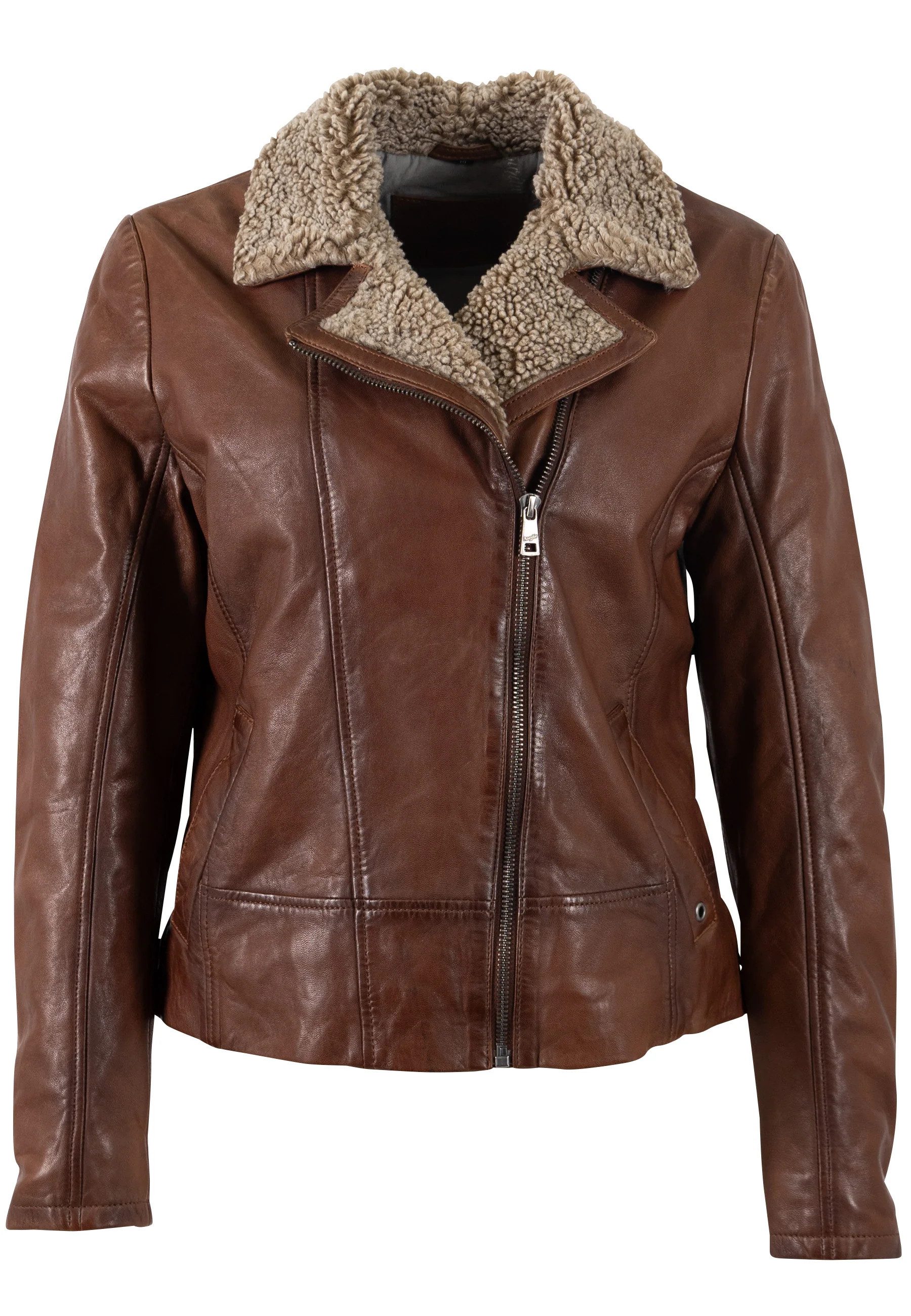 Mauritius Lederjacke MWElora - Echtlederjacke mit Felleinsatz