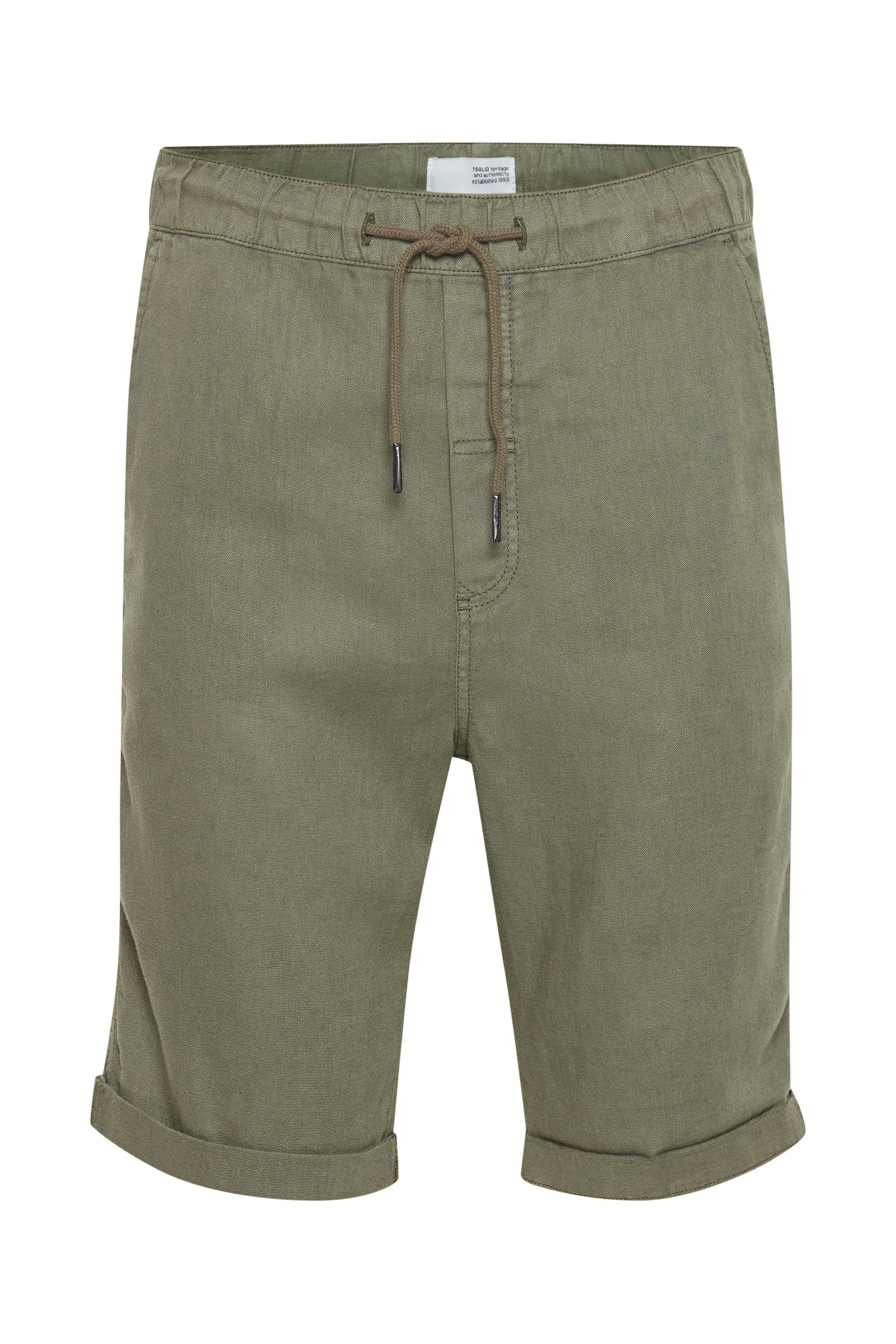 Solid Shorts SDTruc Shorts Leinen - 21105213 aus IVY Hose Linen GREEN kurze (190512)