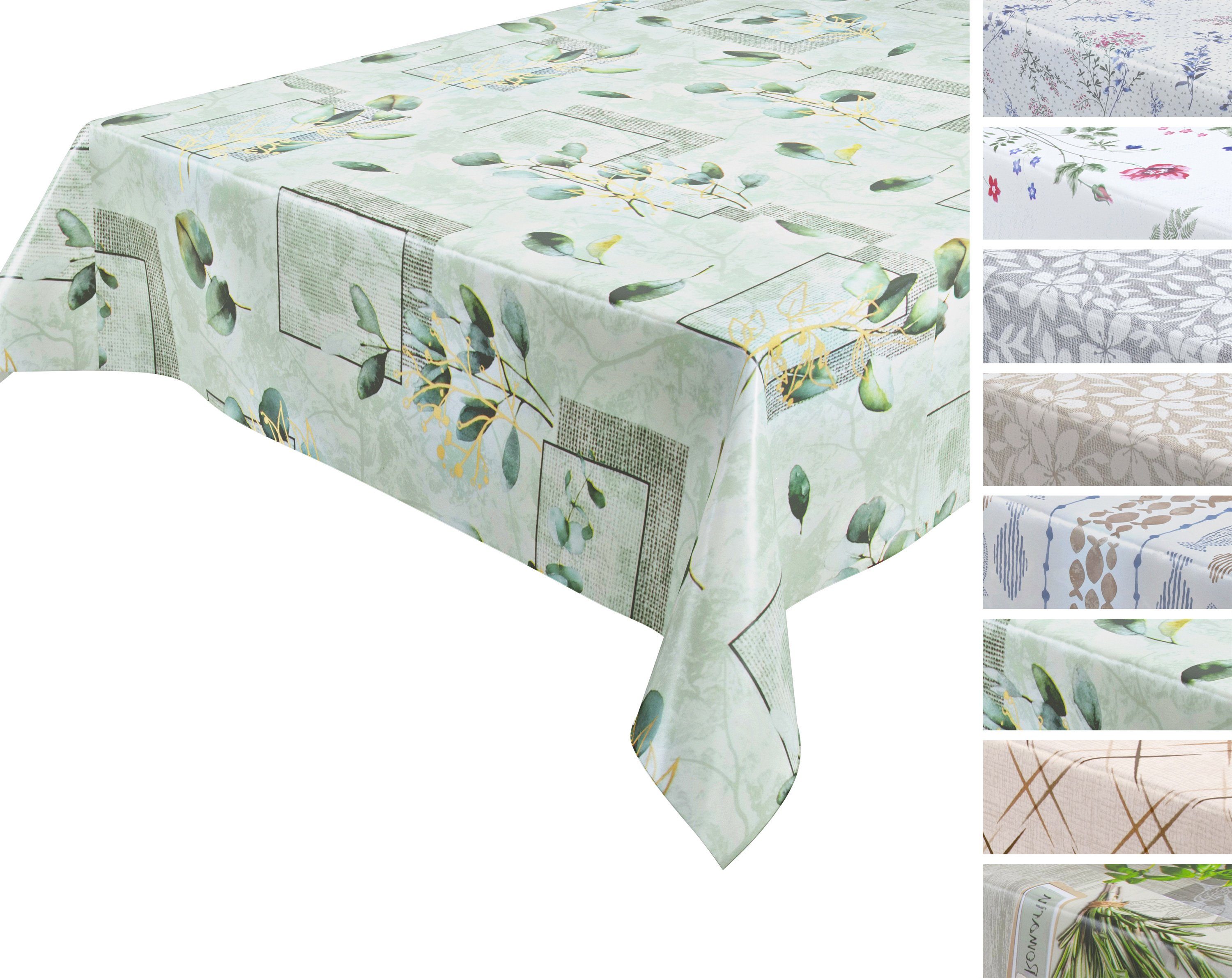 Tischdecke NATUR Wachstuchtischdecke, abwischbare Tischdecke, RUND OVAL ECKIG