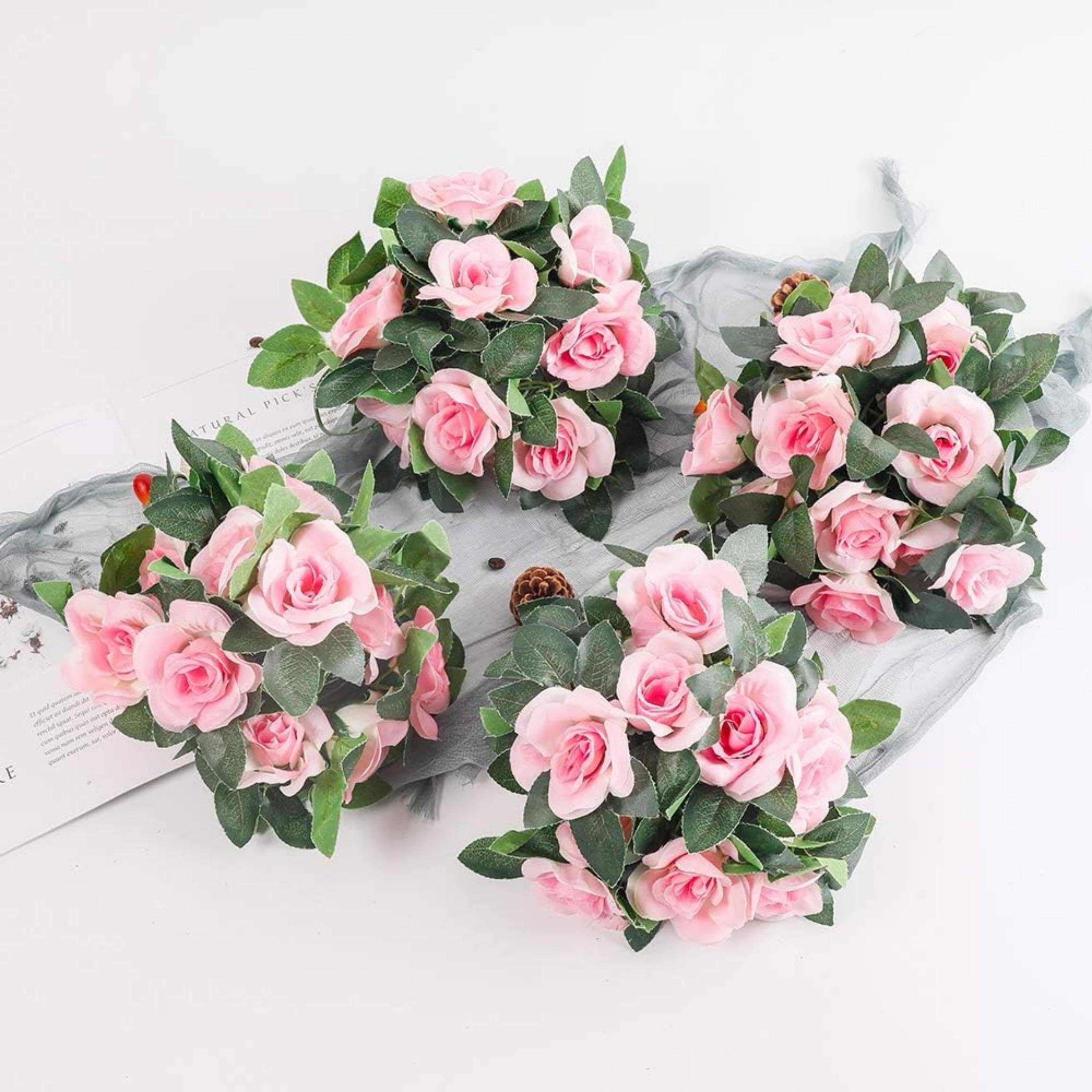Kunstblumenstrauß osengirlanden künstliche Rosenranken,mit grünen Pflanzen, Coonoor – Bild 3 von 5