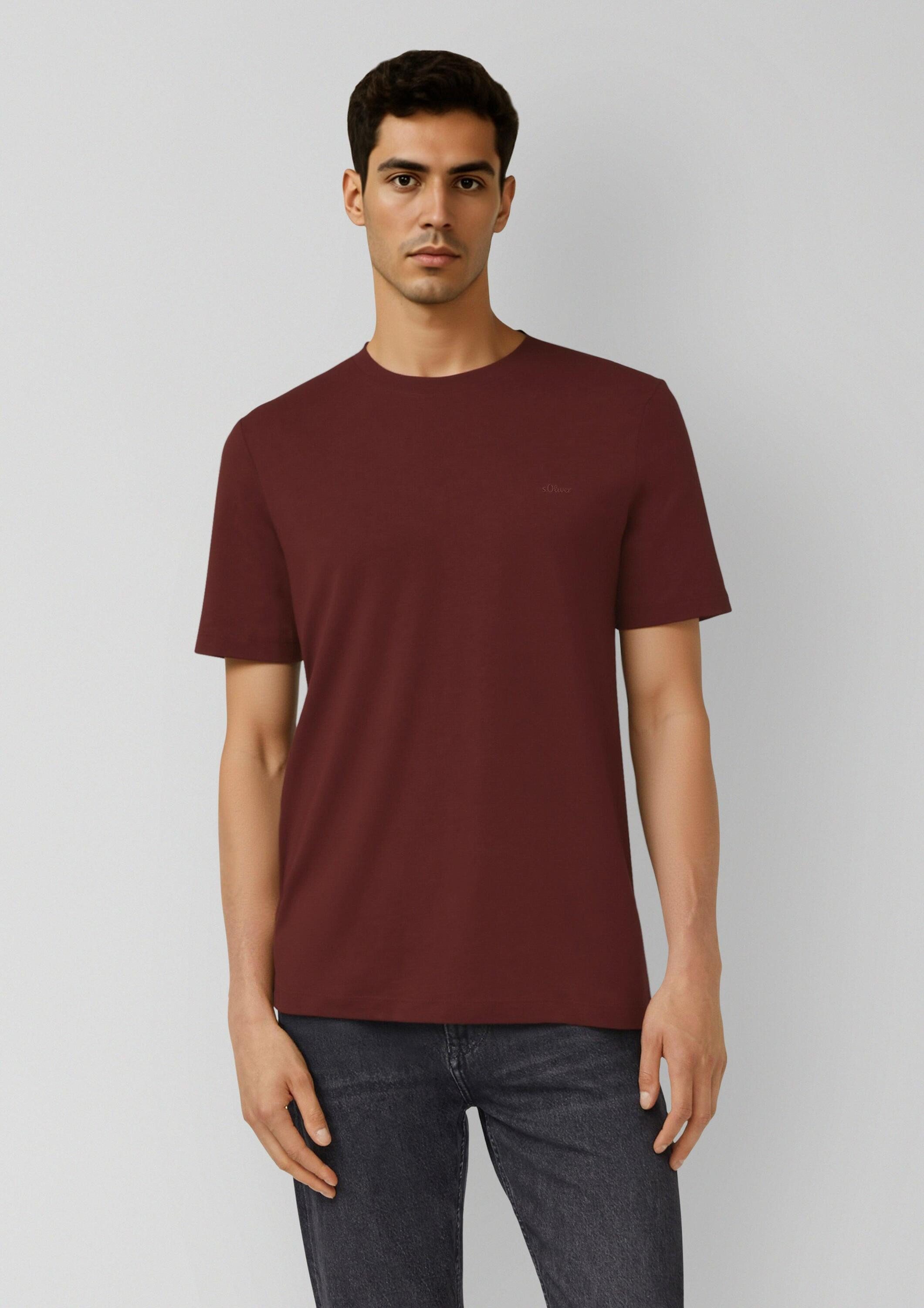 s.Oliver Kurzarmshirt T-Shirt Baumwoll-T-Shirt mit Logo-Print günstig online kaufen