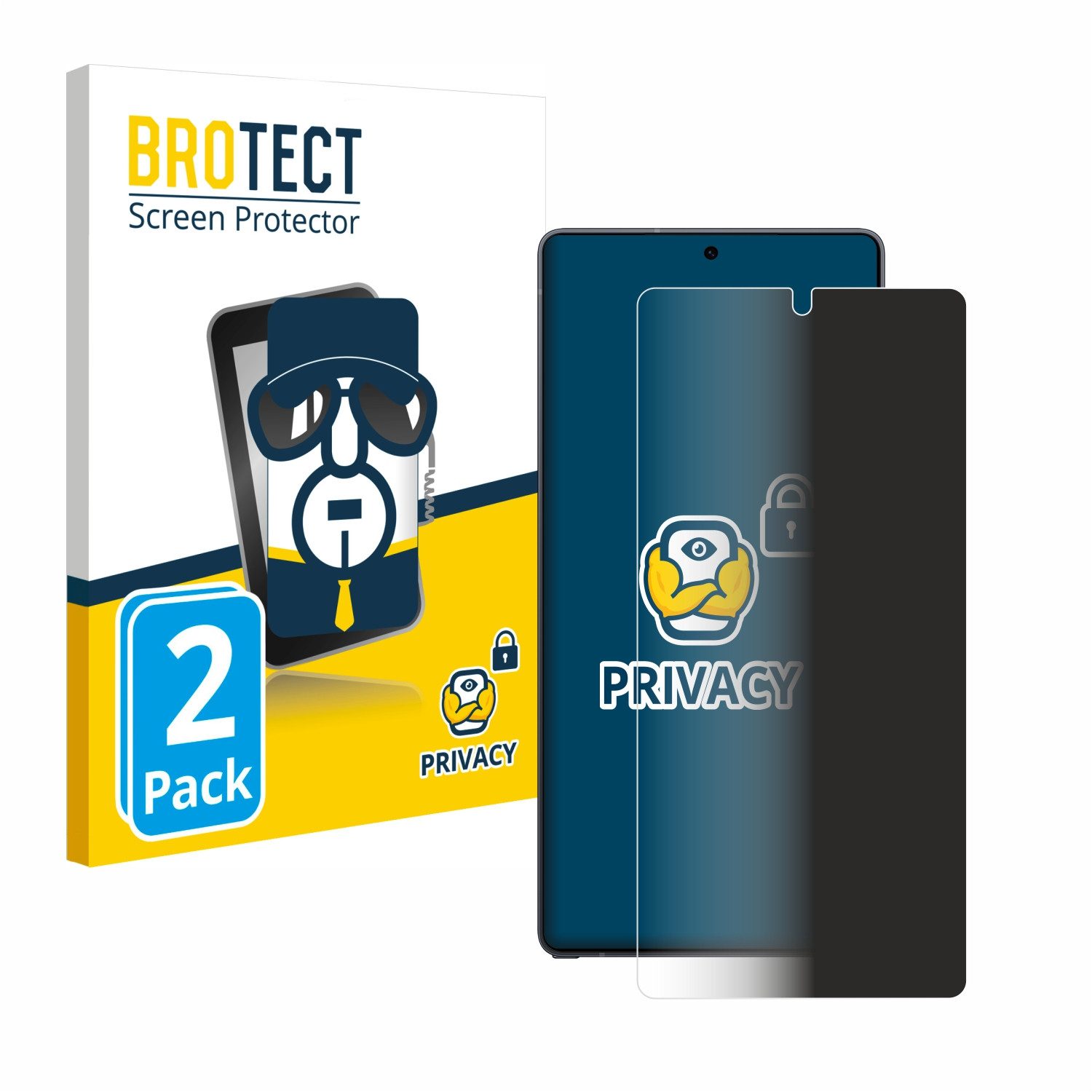 BROTECT Displayschutzfolie Sichtschutzfolie für Samsung Galaxy S25 Ultra, 2 Stück, Anti-Spy Privacy Sichtschutz Blickschutzfolie Blaulicht-Schutz