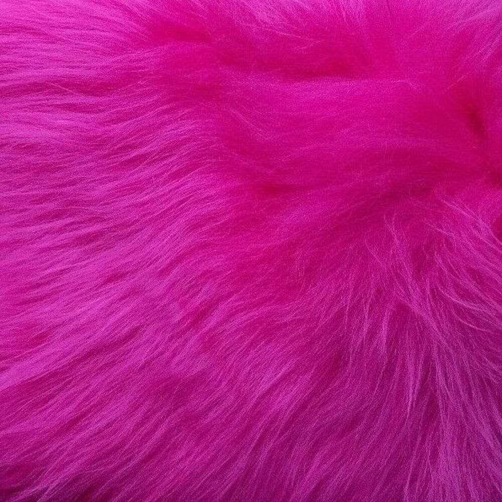 Provellus Fellteppich Island Schaffell 110–120 cm – Echtfell Fuchsia Pink, langhaarig