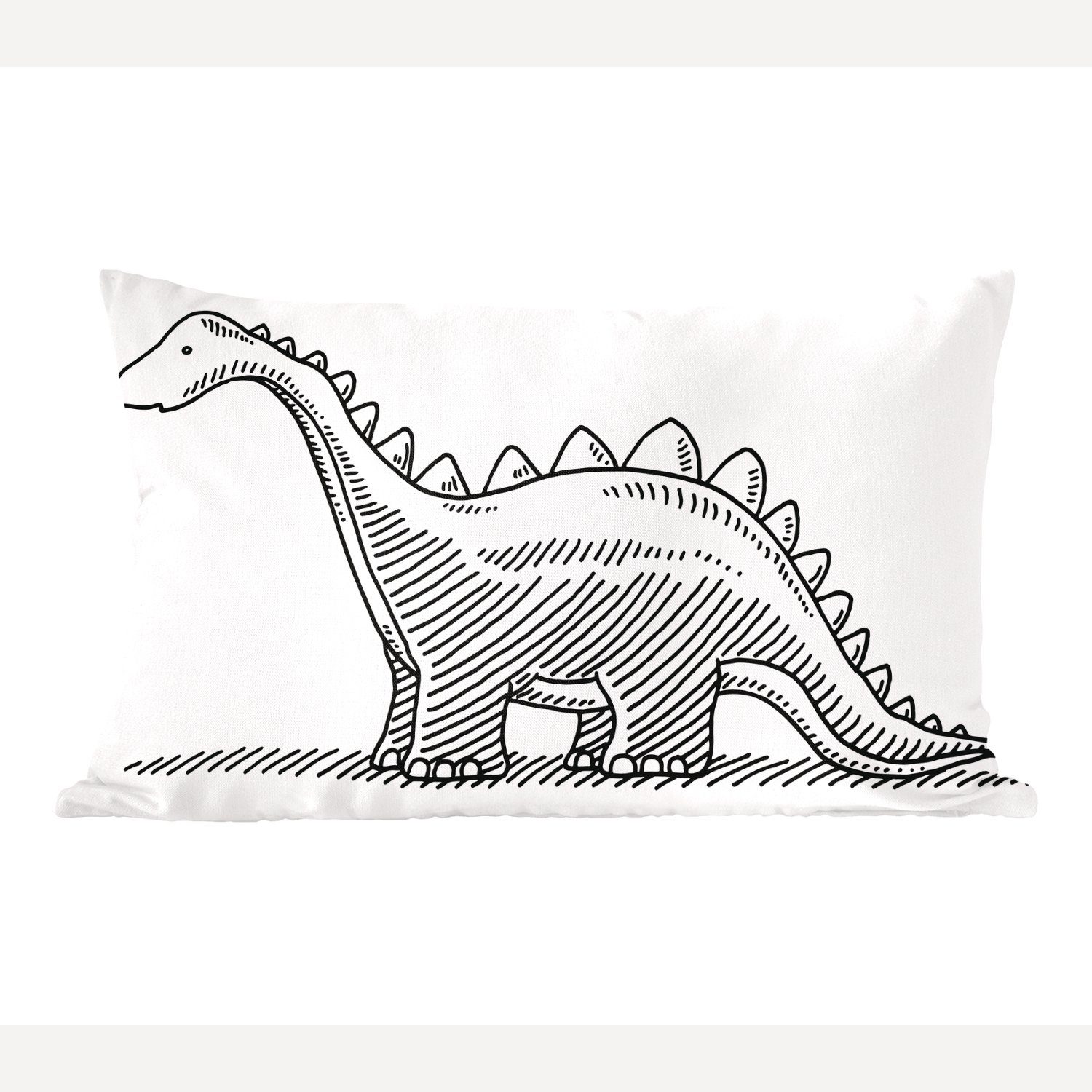 Dekoration, Illustration Dekokissen mit Dekokissen - Kinder - Dinosaurier Zierkissen, Schlafzimmer MuchoWow Füllung, - Wohzimmer Stegosaurus,