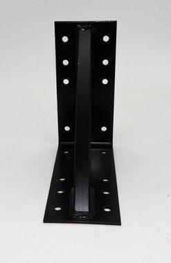 dynamic24 Holzkonstruktionsbeschlag, Großer Stahl Winkel 20x20x10cm 5 mm Holzverbinder verstärkt schwarz