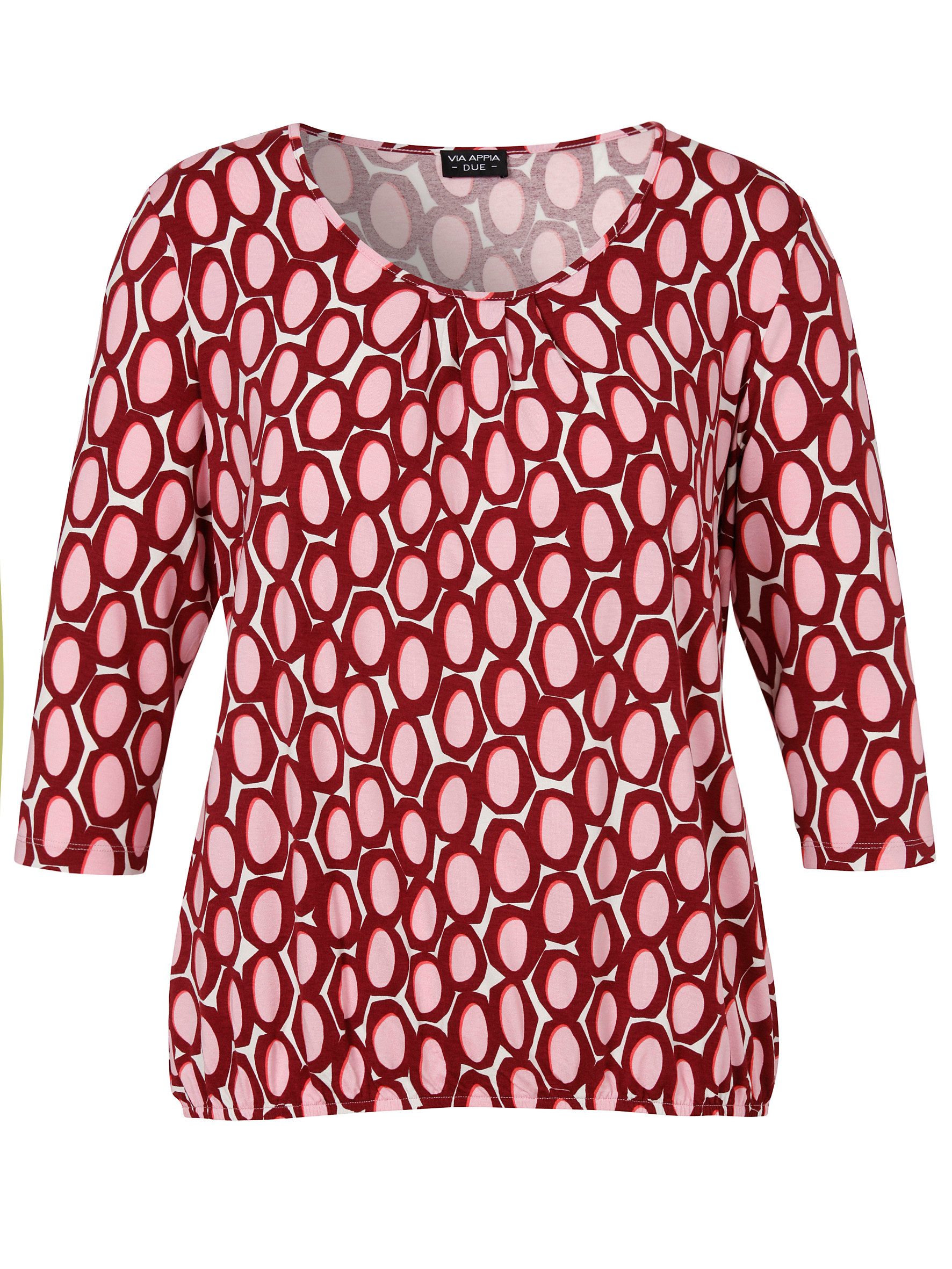 VIA APPIA T-Shirt T-Shirt Rundhals 3/4 Arm Druck günstig online kaufen