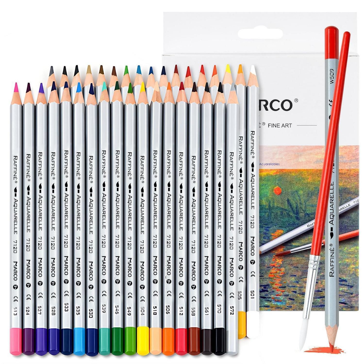 LuxusKollektion Aquarellstifte Wasserlösliche Buntstifte 36 Farben Sechskant