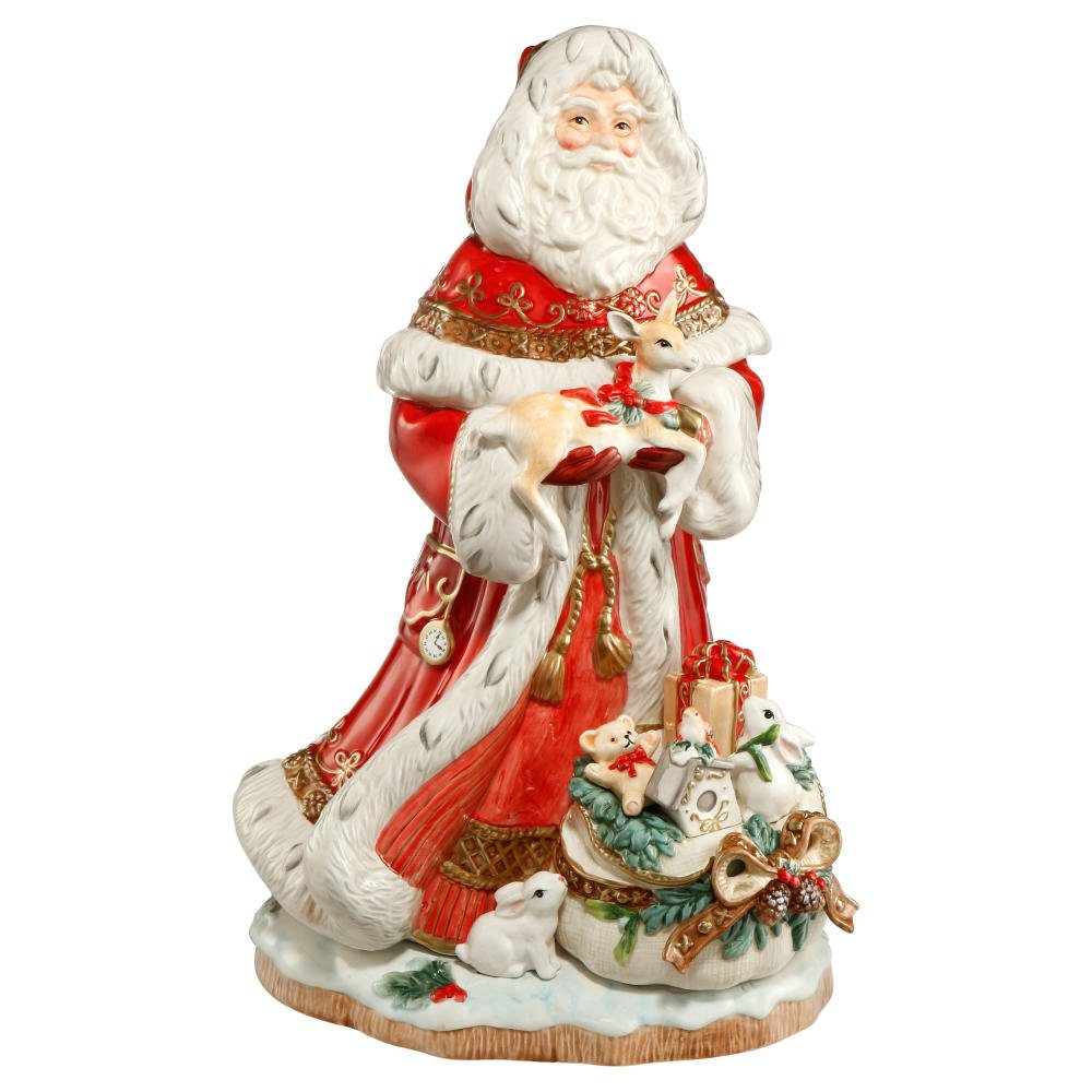 Goebel Weihnachtsmann Santa mit Geschenkesack - & vorne Fitz Floyd