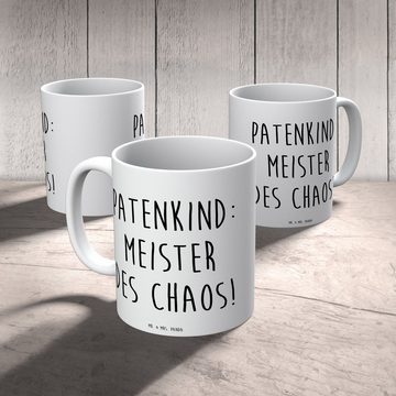 Mr. & Mrs. Panda Tasse Patenkind Chaos - Weiß - Geschenk, Vatertag, Teetasse, Tasse Sprüche, Keramik, Brillante Bedruckung