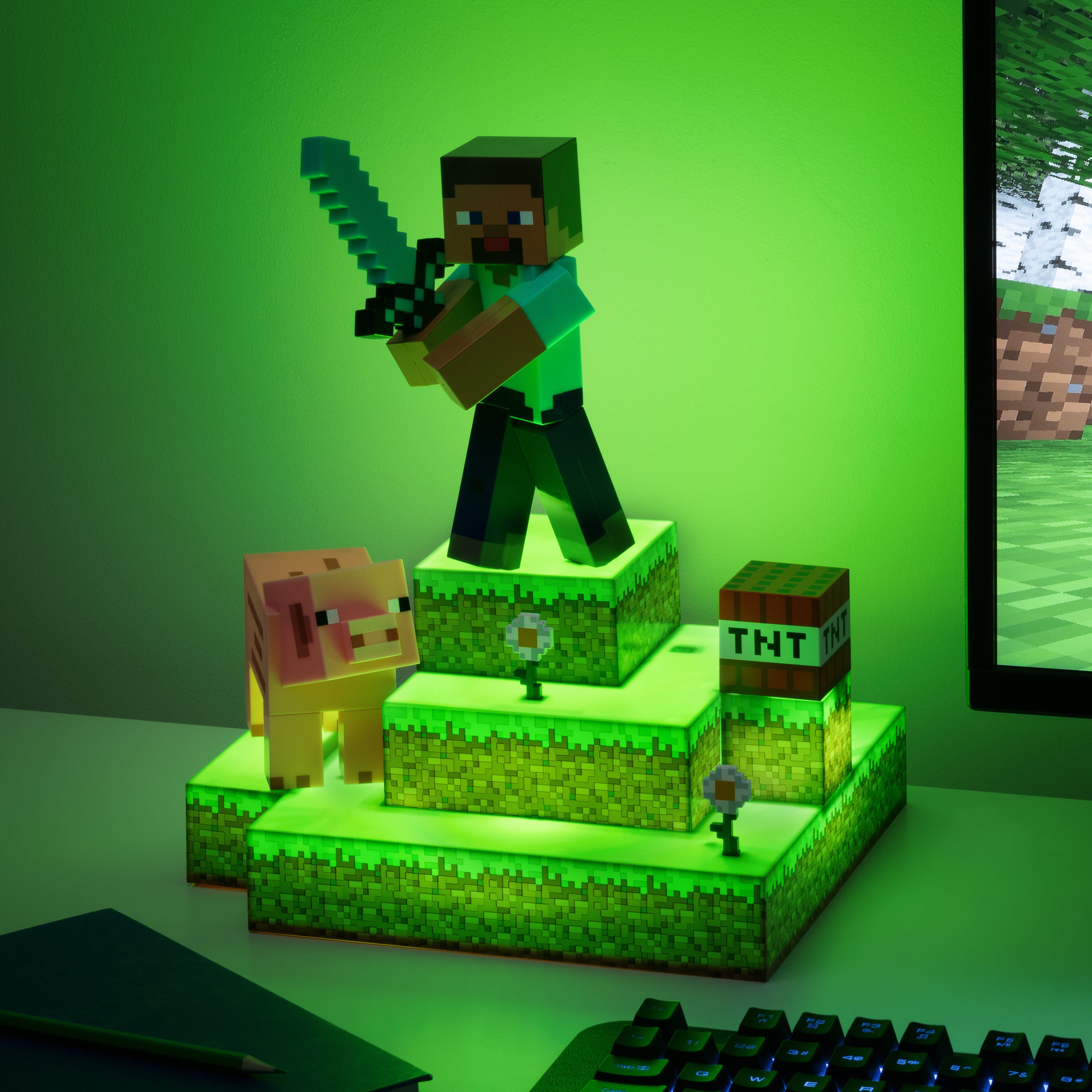 LED Minecraft Dekolicht Paladone Diorama Steve Leuchte