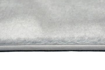 Teppich Badematte Badgarnitur Set 2-teilig Duschvorleger Badteppich waschbar grau, Carpetia, rechteckig, Höhe: 18 mm