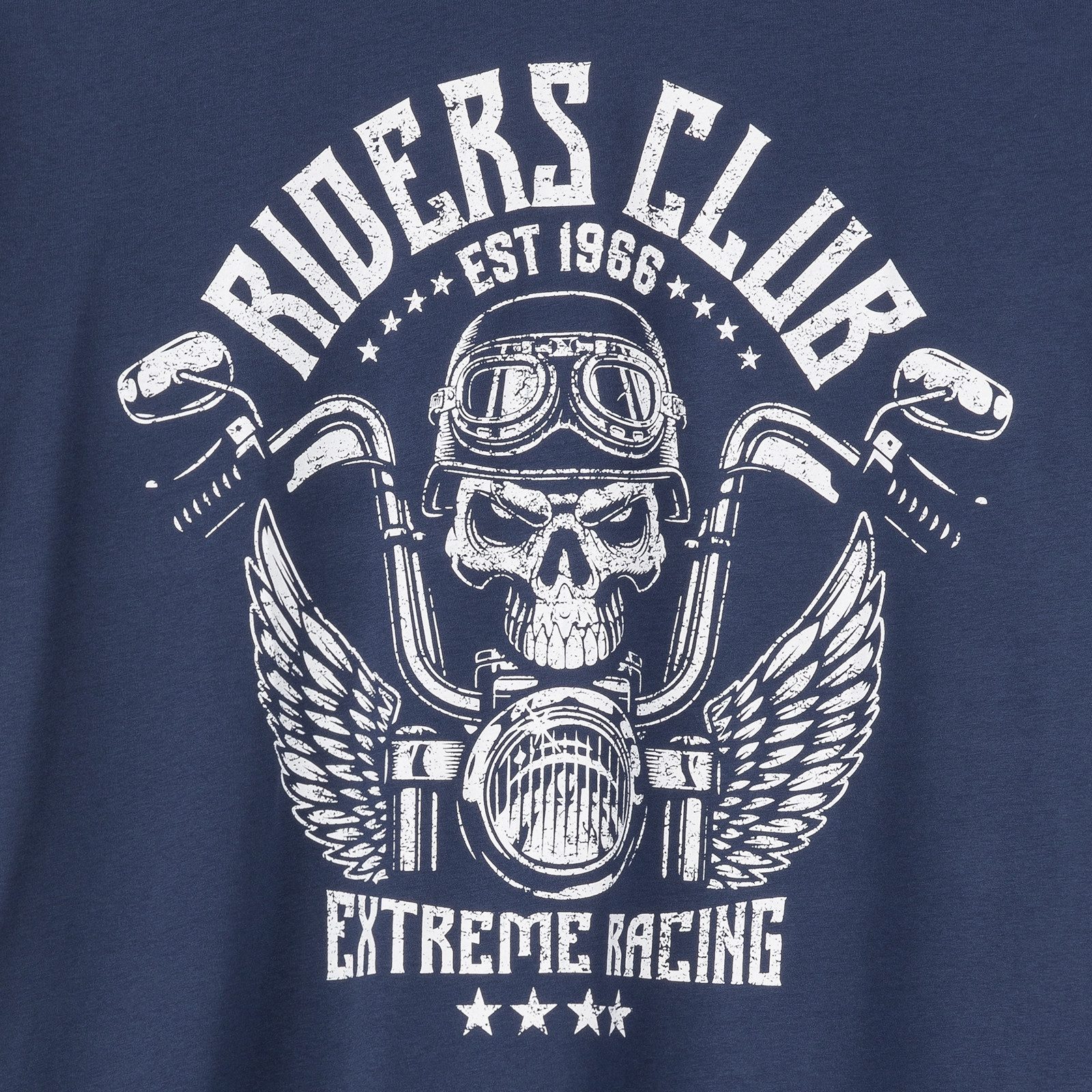 Iron Stitch Print-Shirt Iron Stitch Übergröße T-Shirt denimblau Riders Club