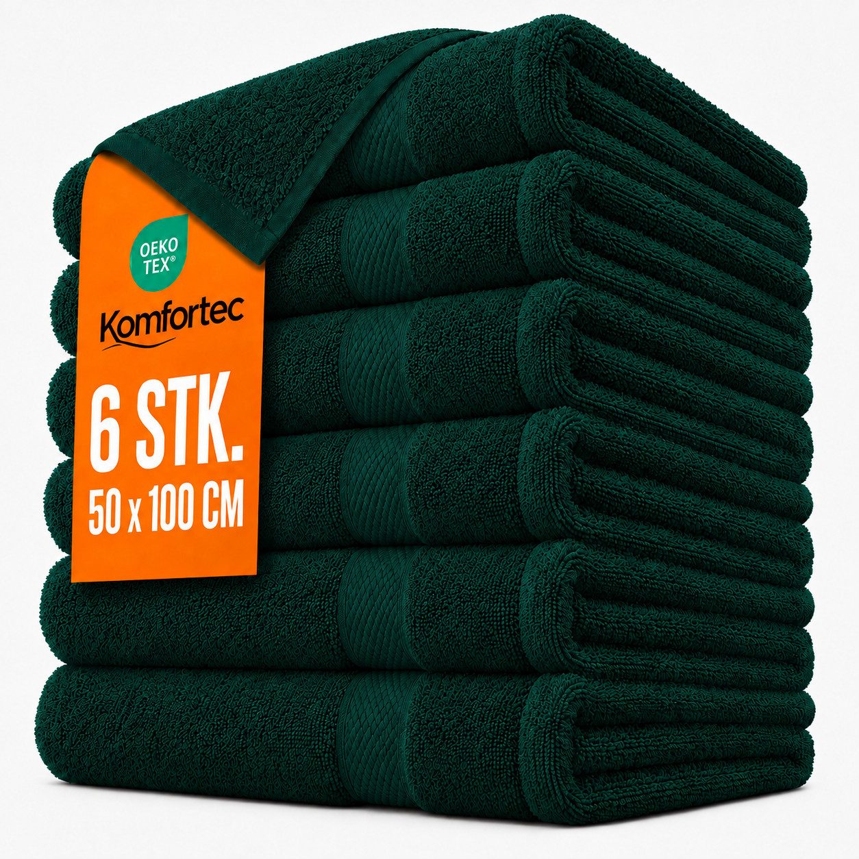 Komfortec Handtuch Set 50x100 cm, 100% Baumwolle, 470 g/m², Frottee (6-St), Badetücher 50x100 cm Set, Weich