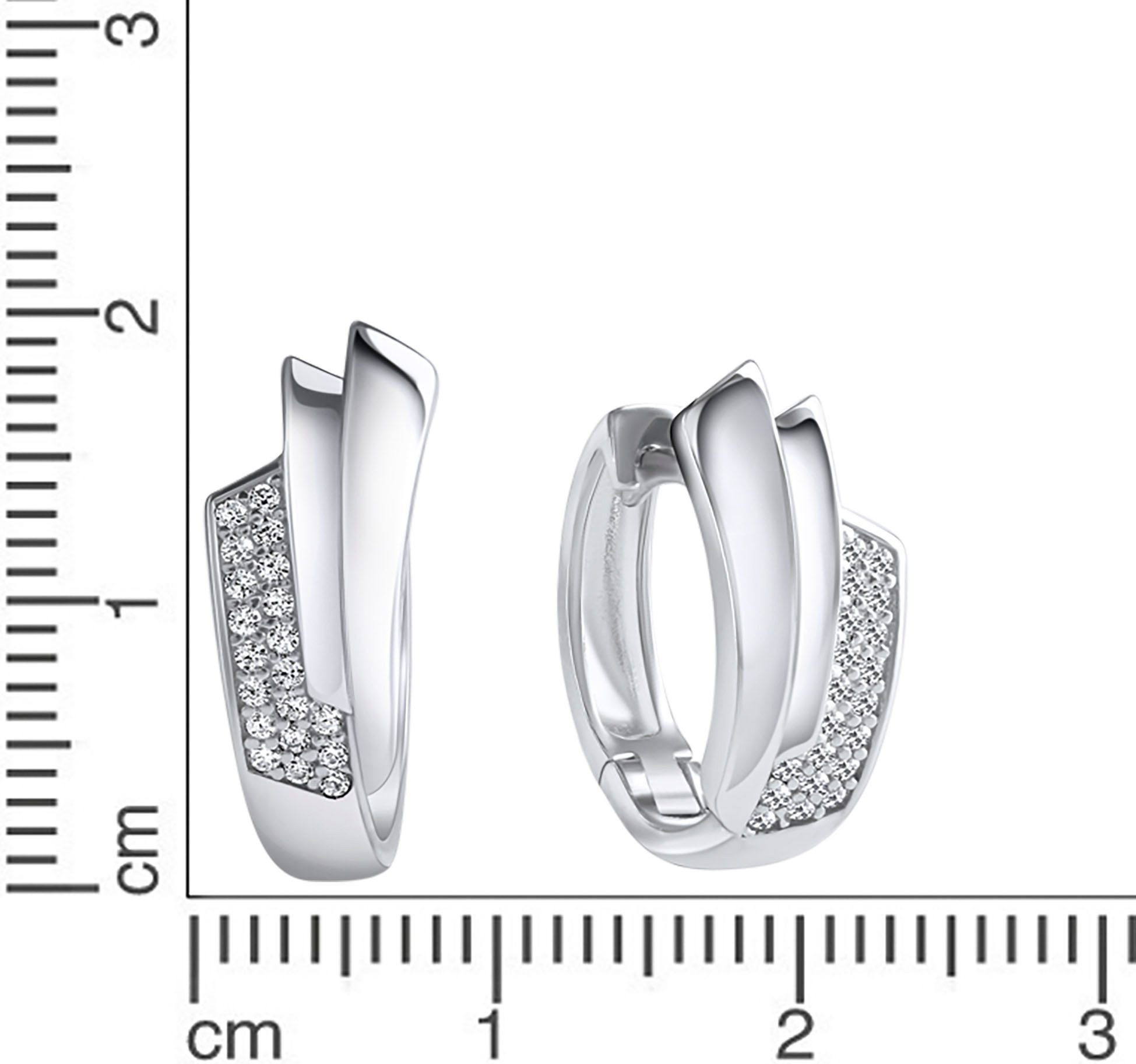 Firetti Paar Creolen Schmuck Geschenk, Ohrringe, Silber 925, mit Zirkonia (synth)