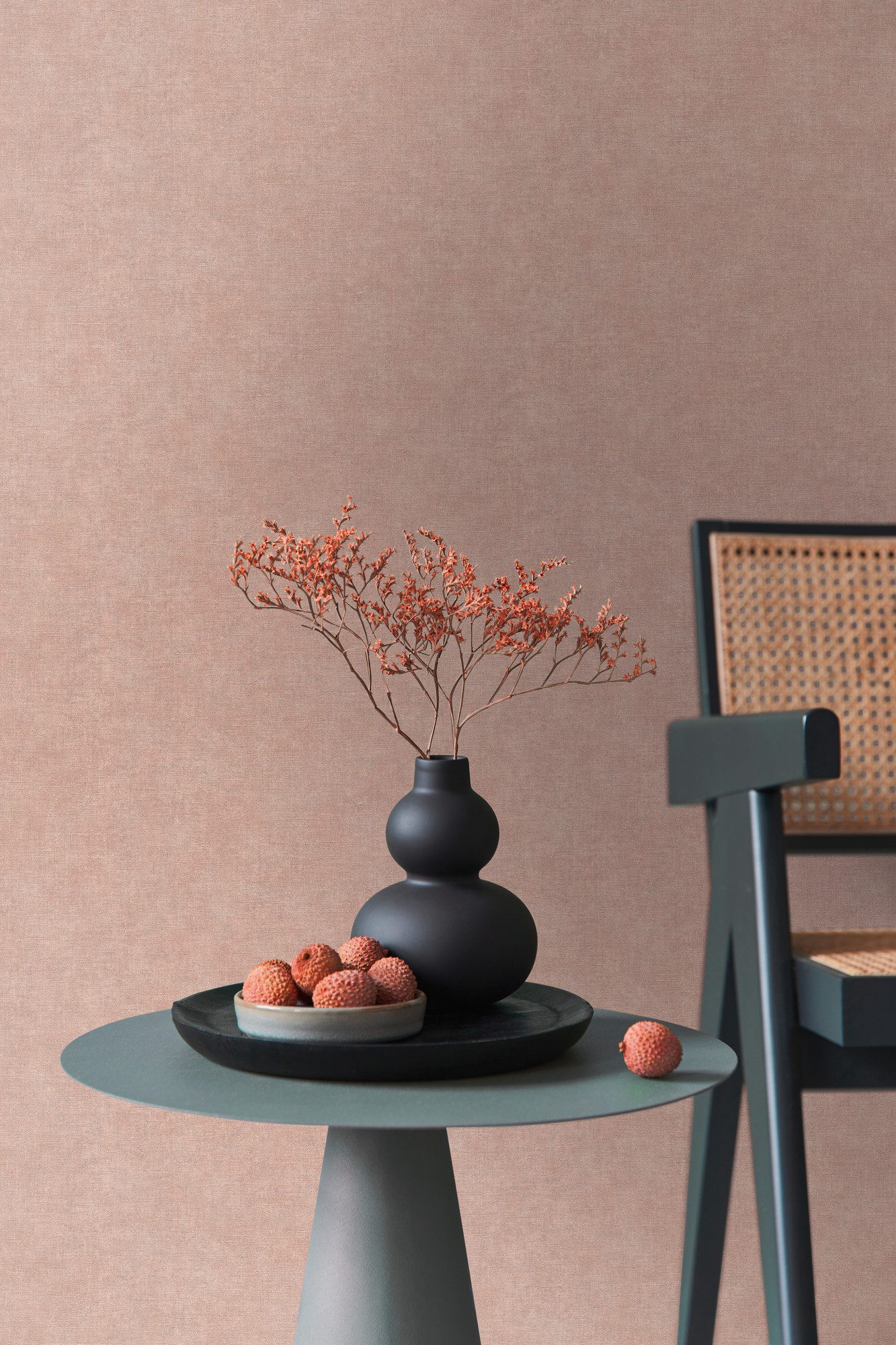 living walls Vliestapete Smart Surfaces einfarbige Tapete Unitapete Struktur-Optik Landhaus, strukturiert, matt, (1 St), Vliestapete Textil-Optik für Schlafzimmer Küche Wohnzimmer Uni Design