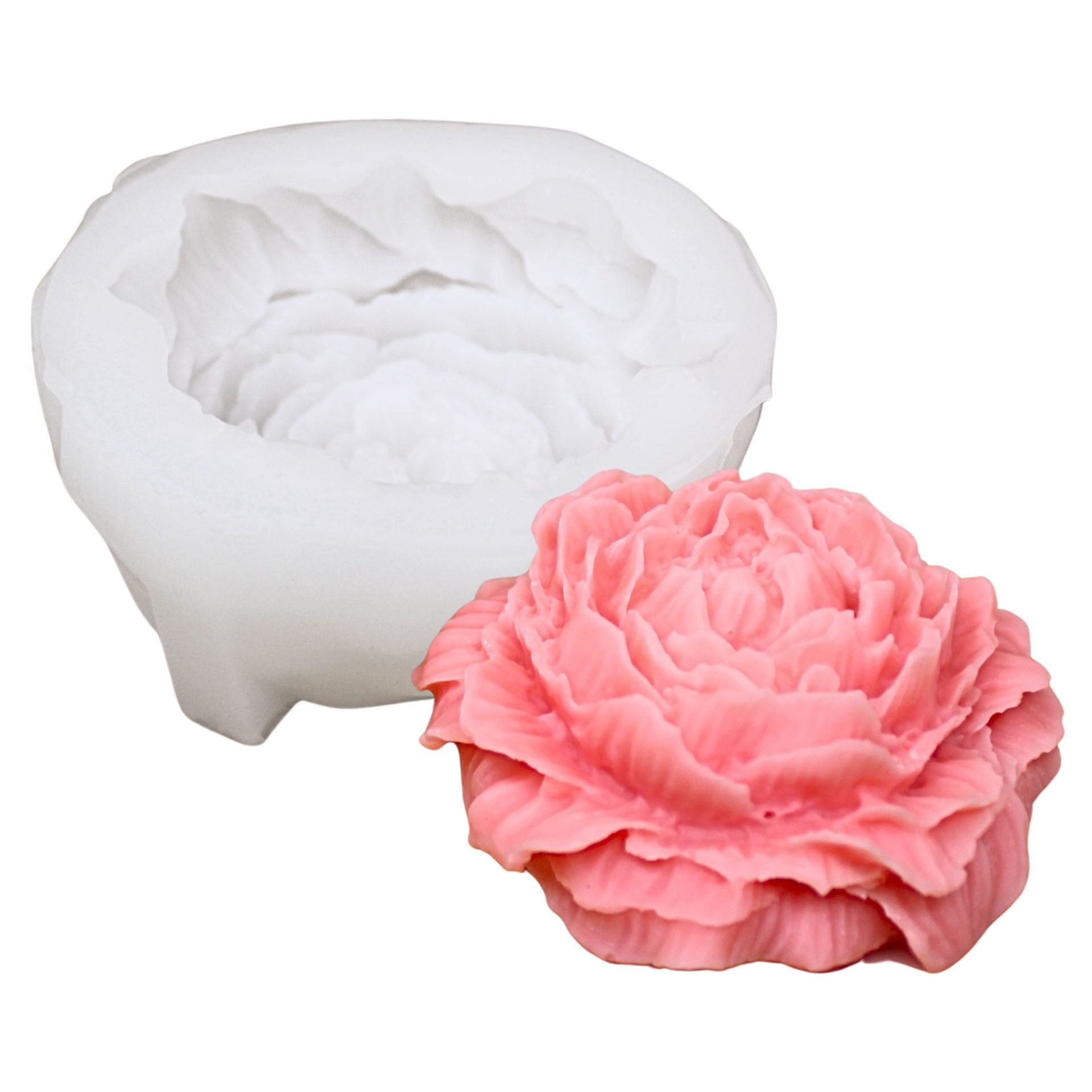 DistrEbution Silikonform detailreiche Blumenform, flexible Gießform, Kerzenform, DIY-Blumenkerze basteln