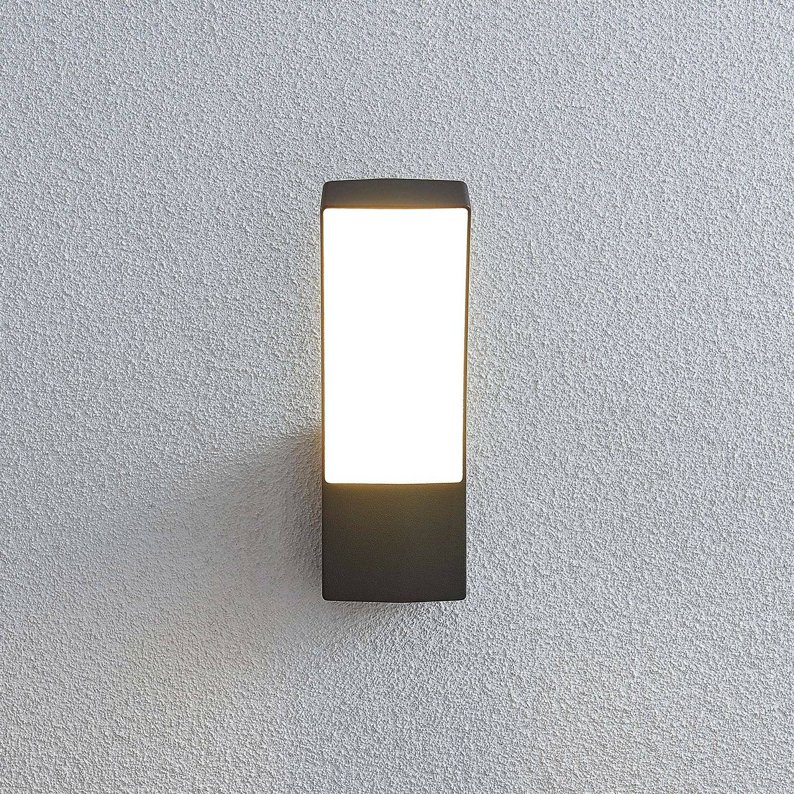 LED-Leuchtmittel 7016) Ilvita, Außen-Wandleuchte LED (RAL anthrazit Modern, Lindby Polycarbonat, Aluminiumdruckguss, warmweiß, verbaut, fest