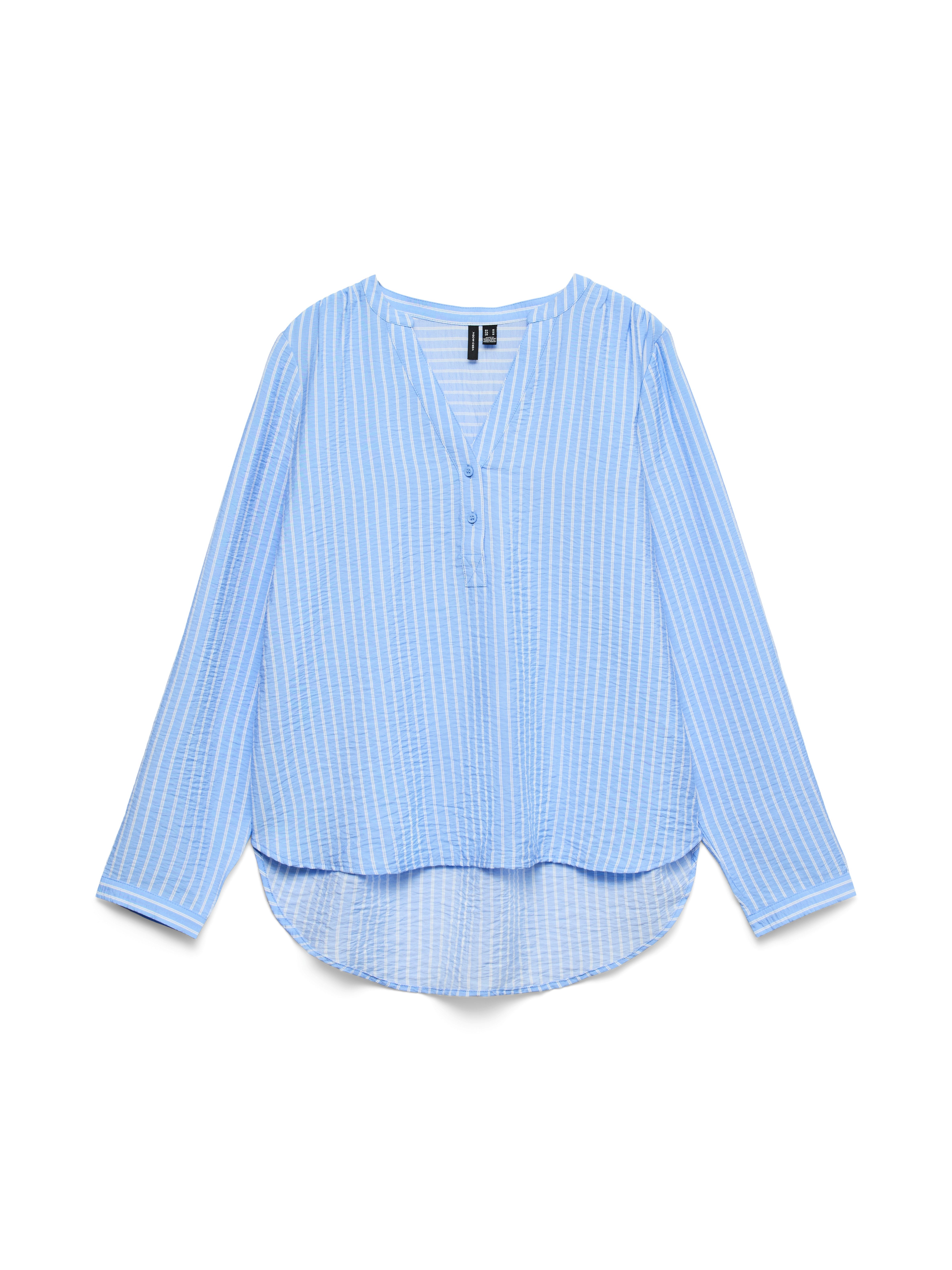 Blusenshirt VMKAJA LS V-NECK FOLD-UP TOP WVN