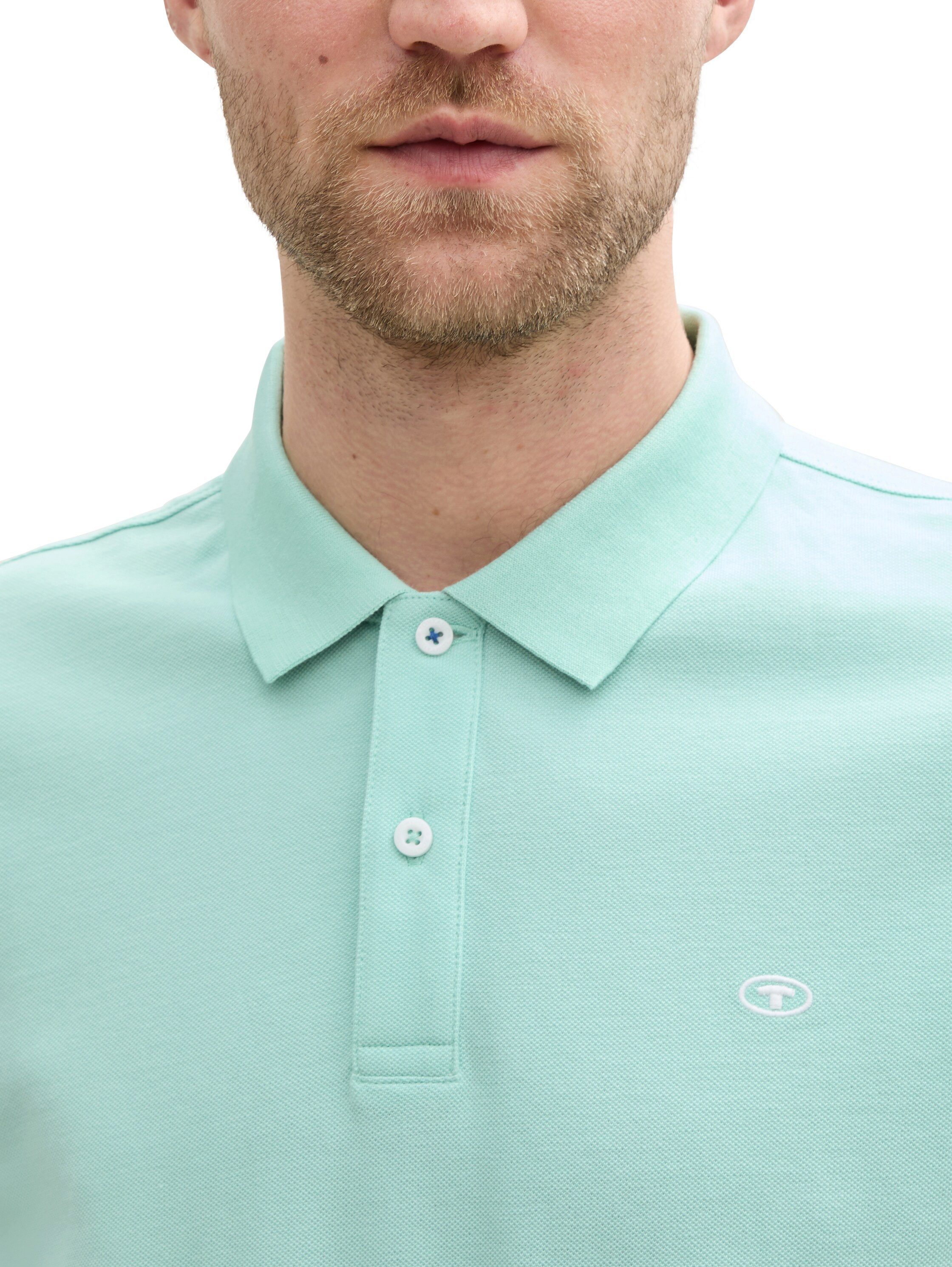 TOM TAILOR Poloshirt mit farblich hervorgehobener Knopfleiste