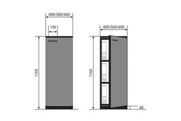 boho office® Aktenschrank be.smart 40 cm breit Tür rechts in weiß mit schwarzem Griff