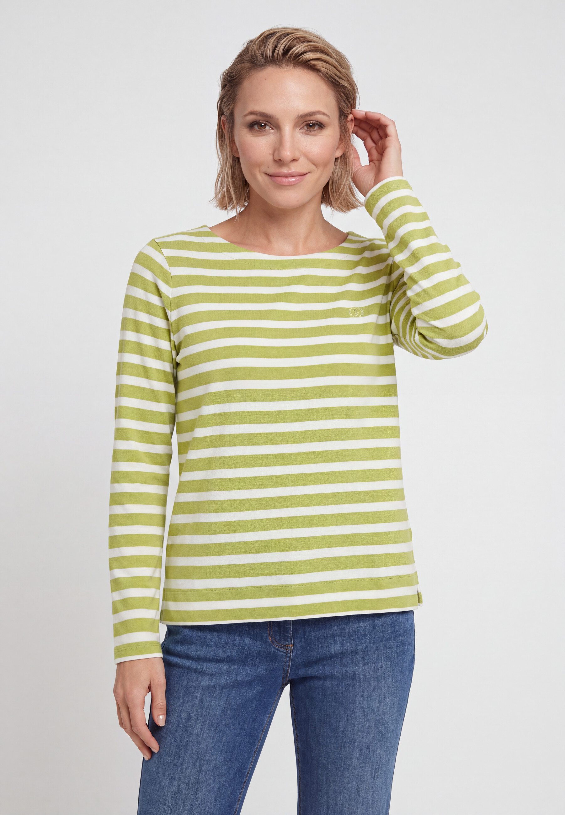 Olsen T-Shirt Shirt mit Rundhalsausschnitt und langen Ärmeln