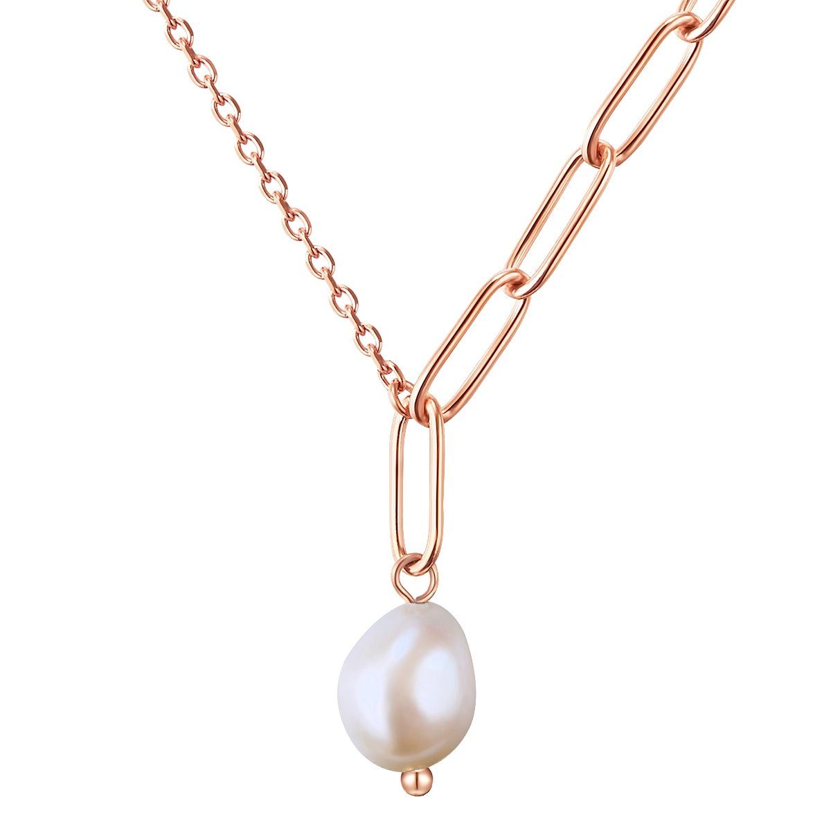 mit Süßwasser-Zuchtperle Valero roségold, Pearls Edelstahlkette