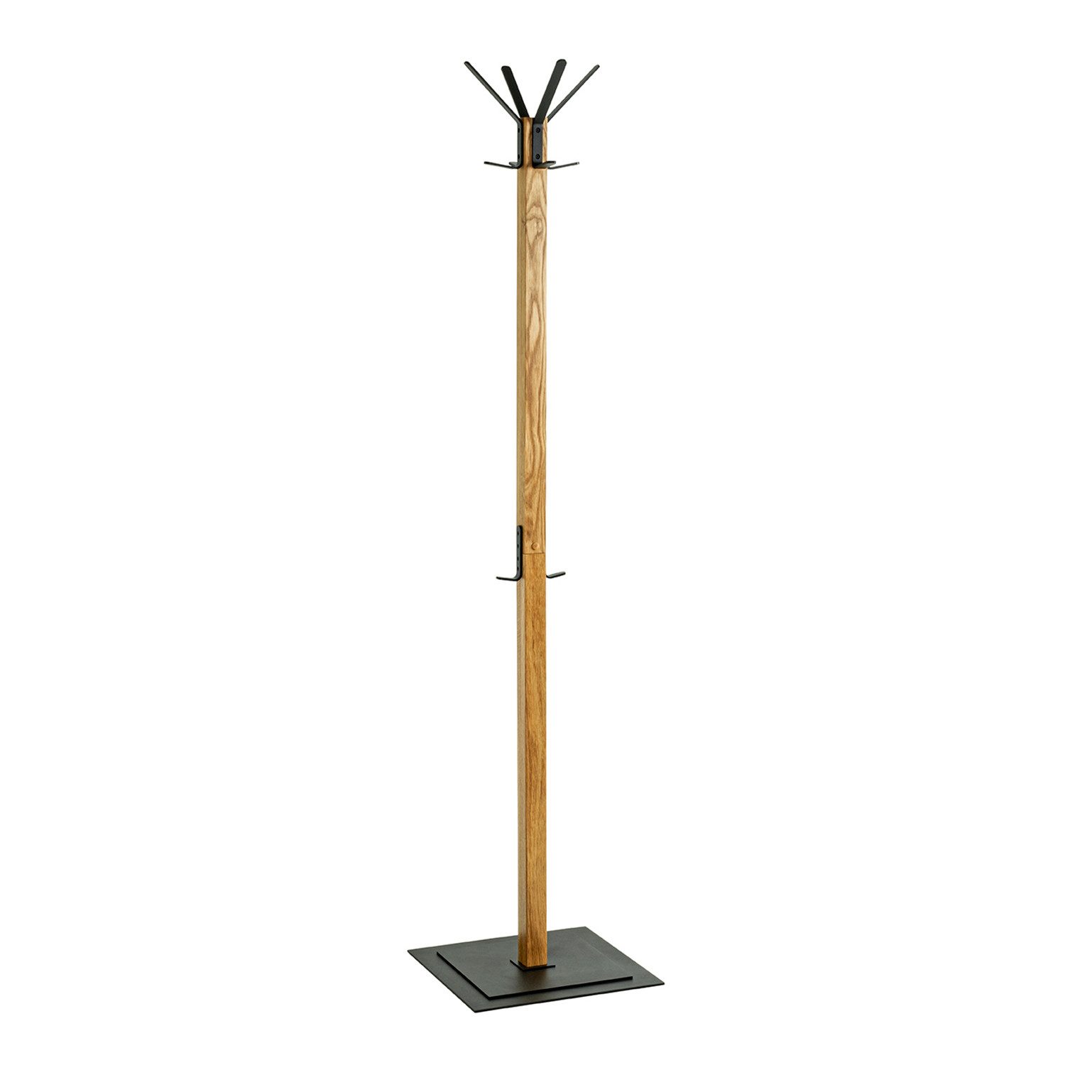 HAKU Garderobenständer Garderobenständer eiche-Kleiderständer, Massivholz-B 40xH 180xT 40 cm, (1xGarderobenständer, Hakenständer - Aufhängeständer), Garderobenständer aus Massivholz, Kleiderständer, Standgarderobe