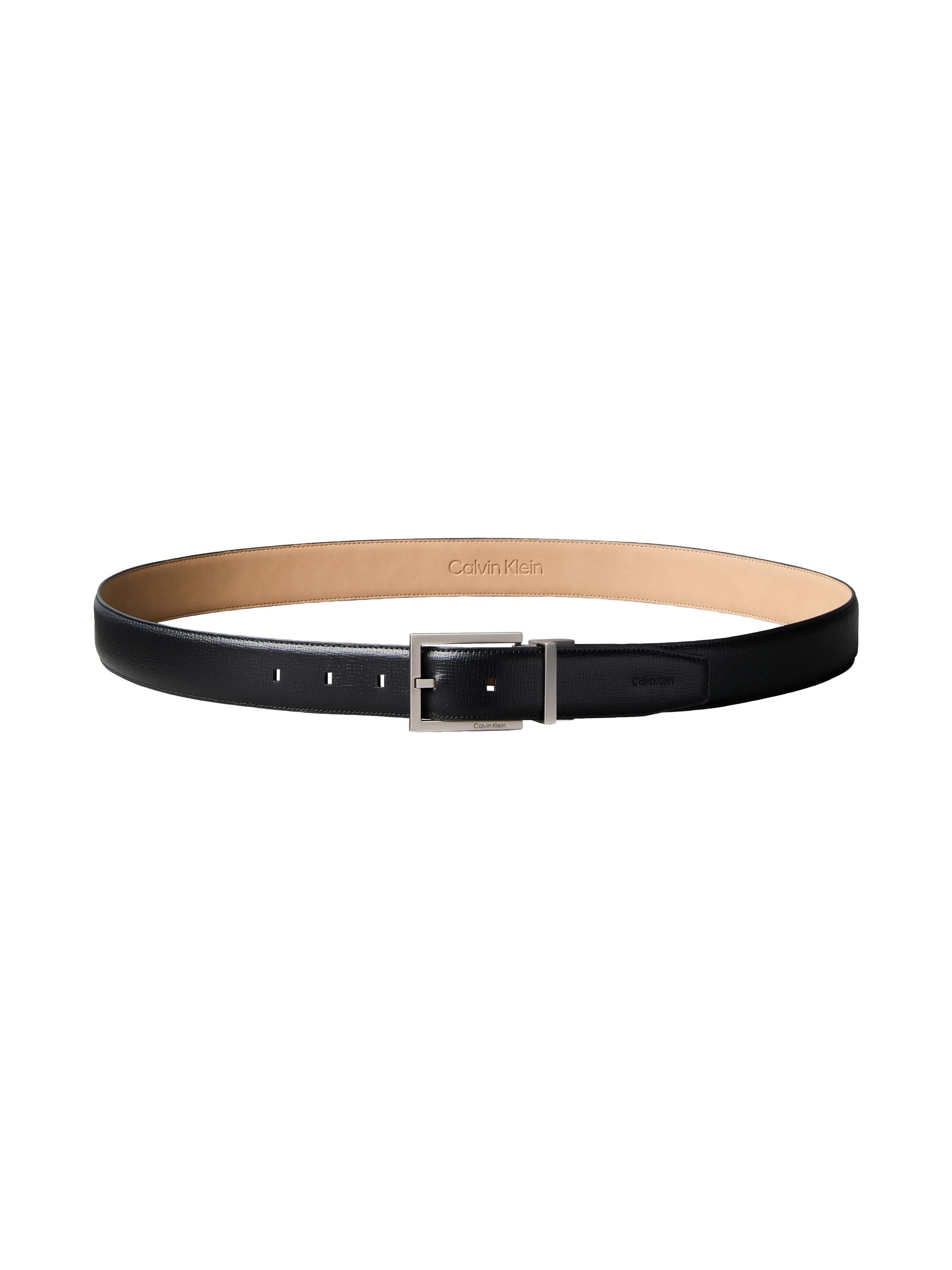Calvin Klein Jeans Ledergürtel SQUARE BUCKLE SAFFIANO 32MM ADJ Größenverstellbar mit Metallschließe – Bild 3 von 4