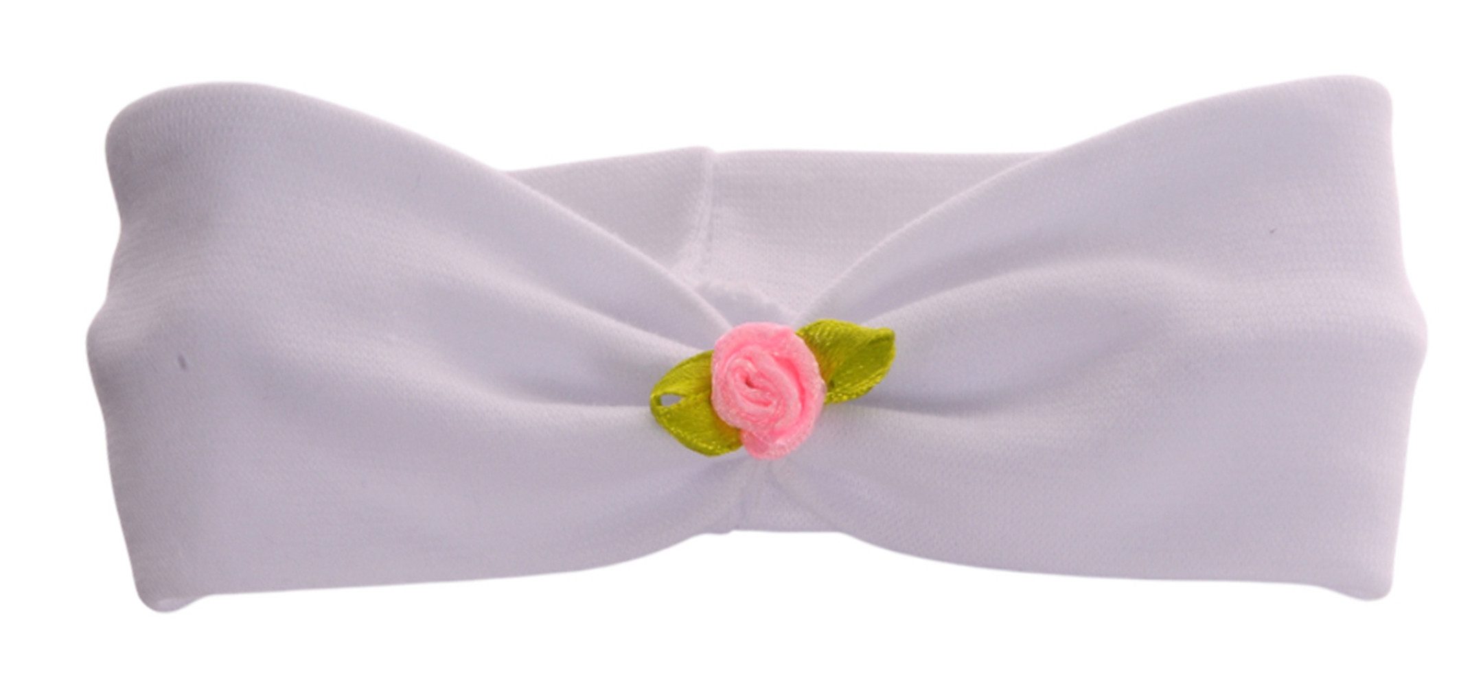 La Bortini Stirnband Baby und Kinder Kopfband in weiß für Taufe Fest Geburtstag