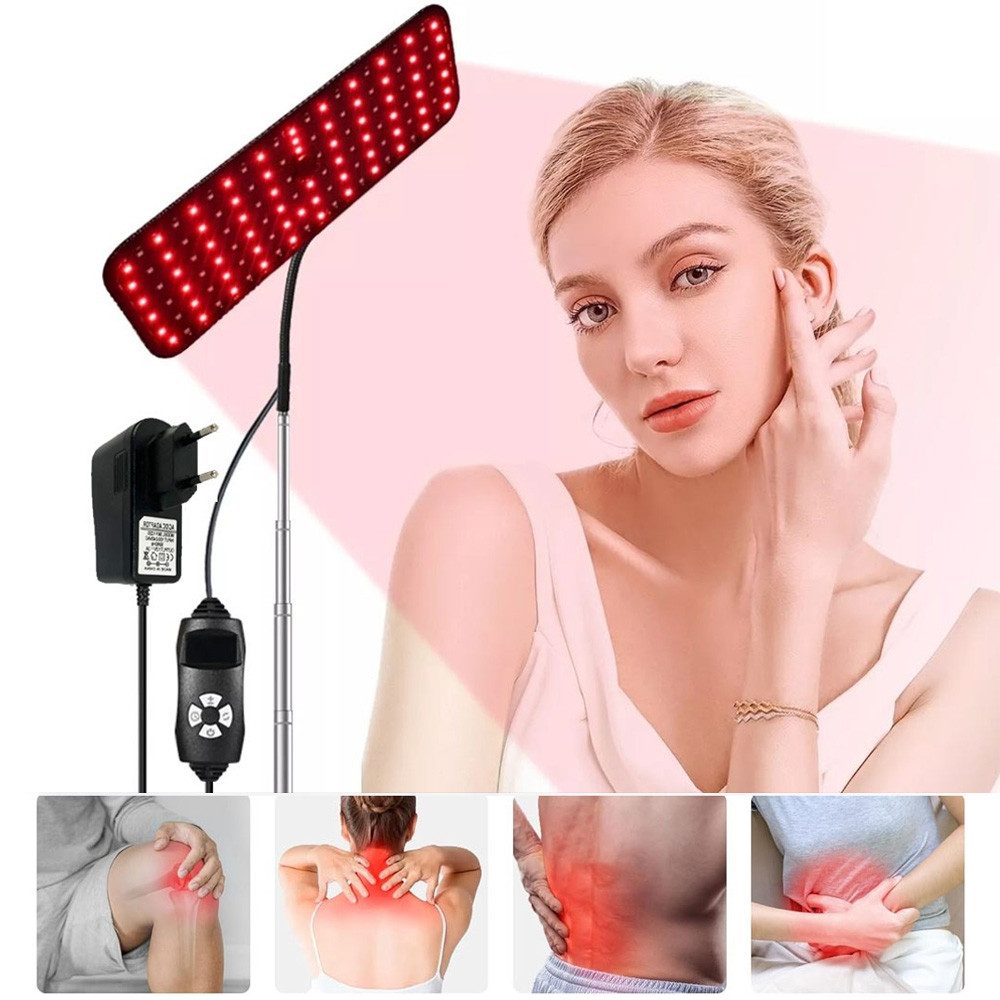 QUBEBU Kosmetikbehandlungsgerät Rotes Lichttherapie-Gerät für Körper, Therapie Rotlichtlampe mit Stand, Rotlicht Strahler Infrarotleuchte mit Timer fur Heimat, 1-tlg., Infrarotlicht für Gesicht, Hals, Rücken., mit 2 Modi, 3 Beleuchtungen (All, 660nm, 850nm).