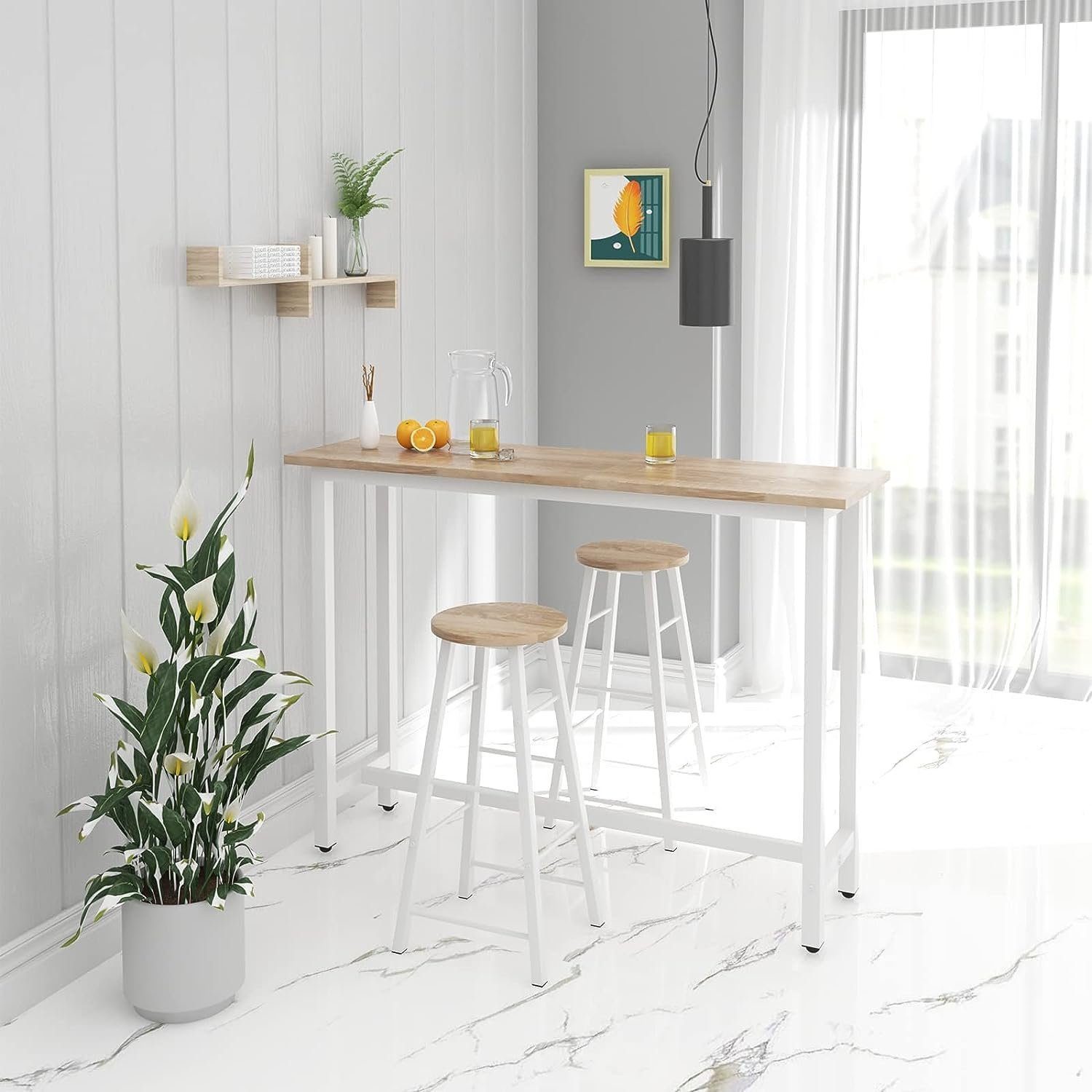 Woltu Bartisch (1-St), Metallgestell, Tischplatte aus MDF, 140x40x100cm günstig online kaufen