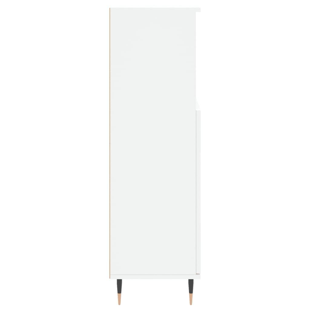 Badschrank (1-St) 30x30x100 cm Badezimmerspiegelschrank vidaXL Holzwerkstoff Weiß