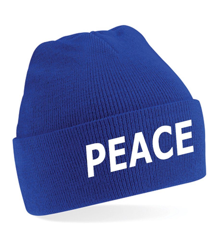 Mütze Blondie Erwachsenen Brownie & Royalblau Beanie Frieden Peace Unisex Nato