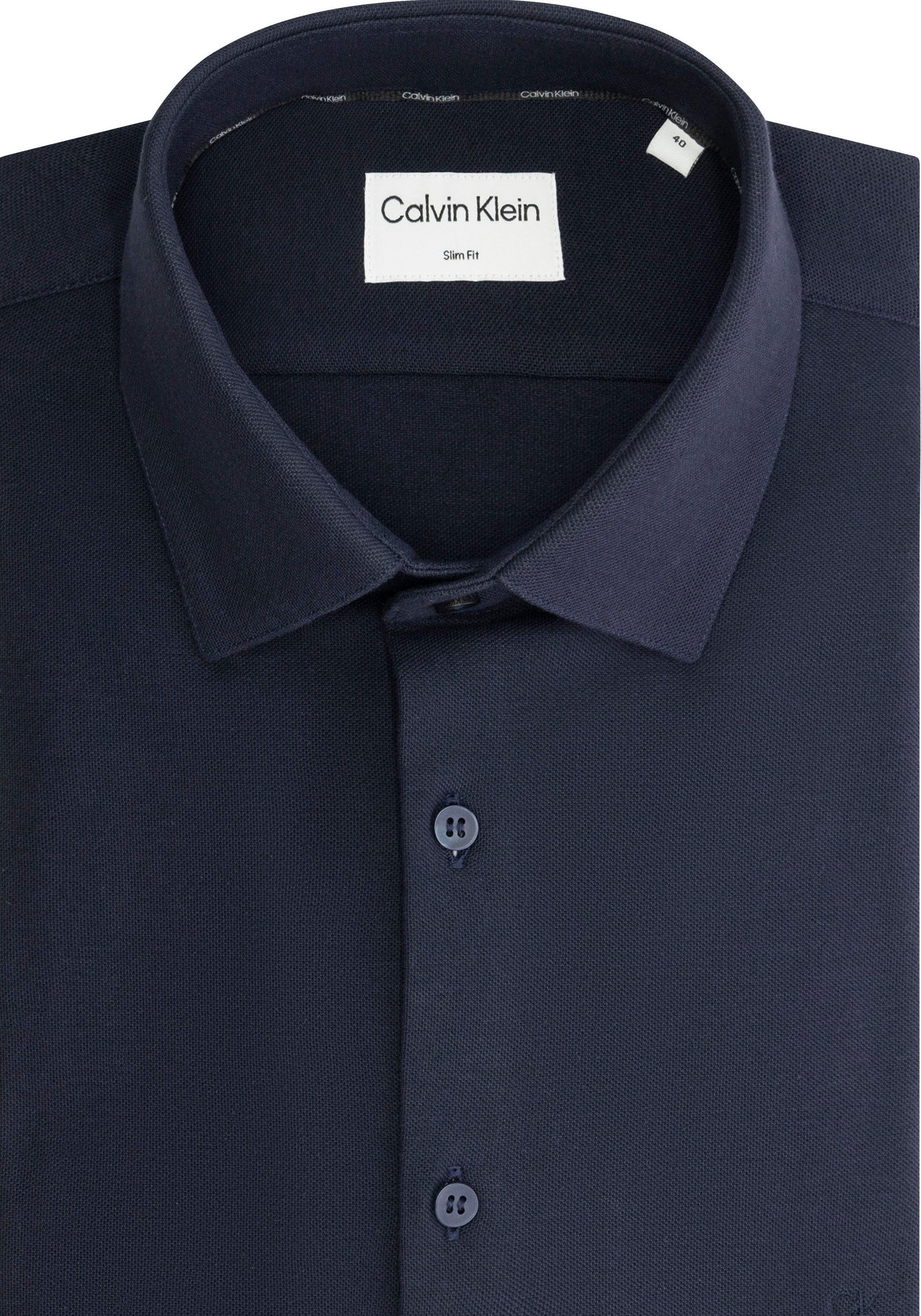 Calvin Klein Kurzarmhemd STRETCH PIQUE SOLID SLIM SHIRT